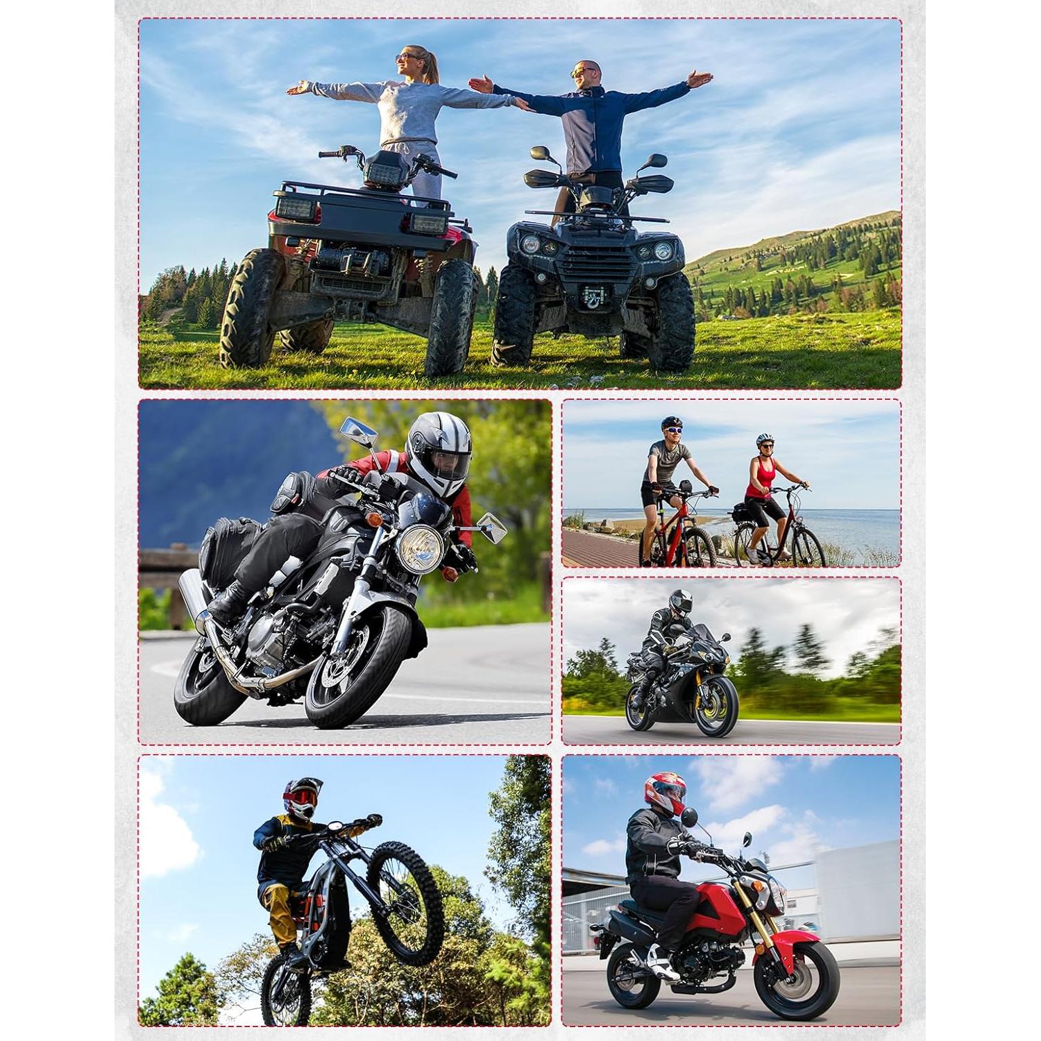 Espejos KEMIMOTO para Motocicleta M8 M10 Ajustables 360°