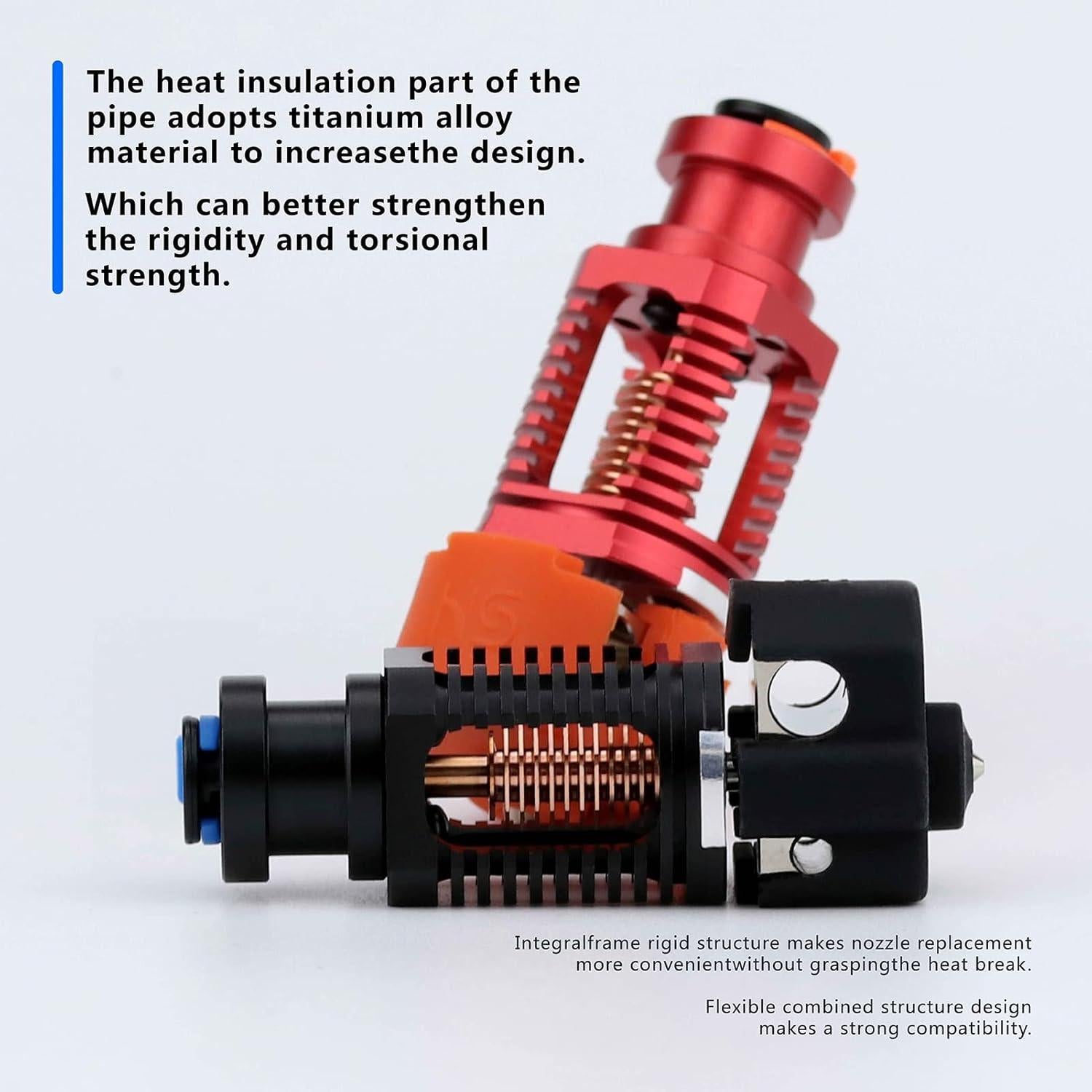 Hotend Red Lizard K1 V6 Cobre Chapado 0.4mm Compatible 3D