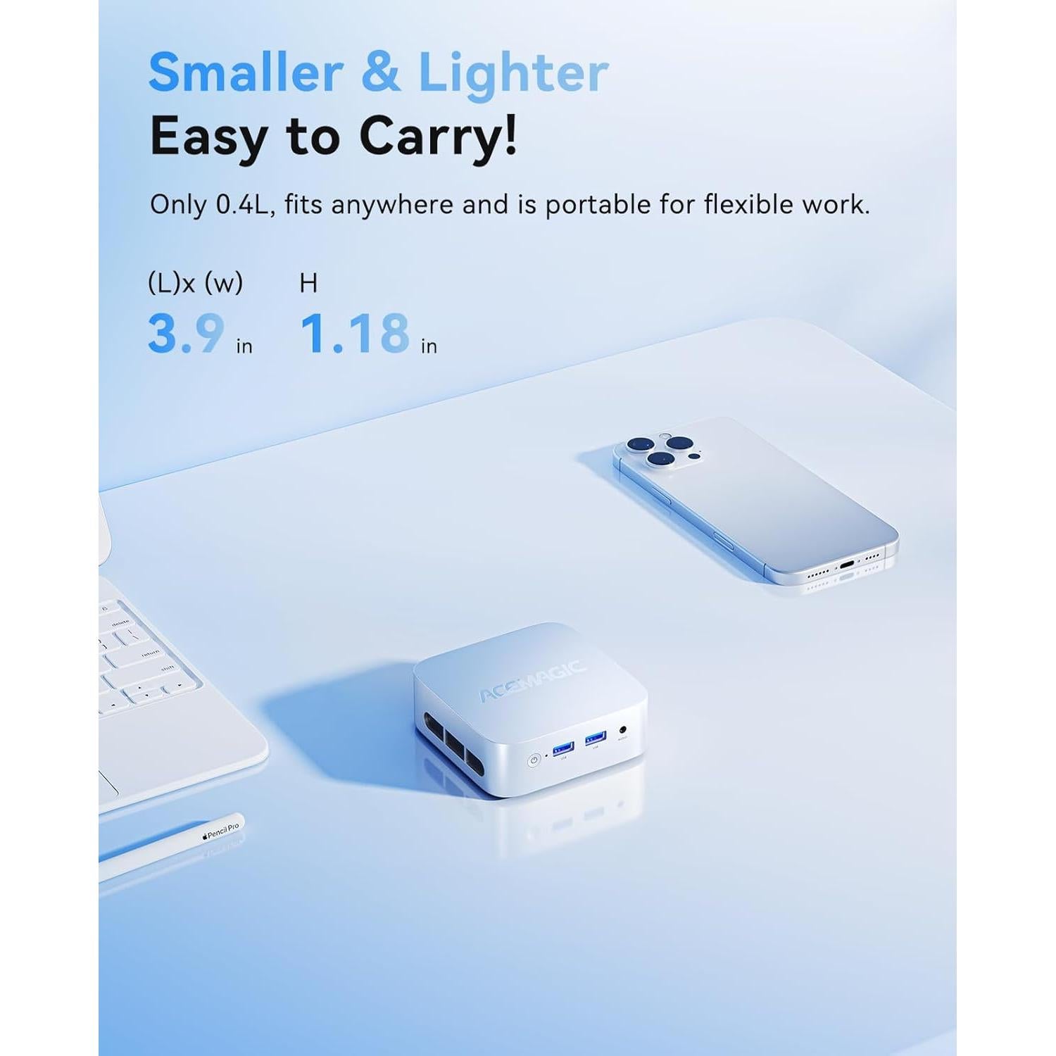 Mini PC ACEMAGIC V1, Intel N150 3.6GHz, 16GB RAM, 1TB SSD