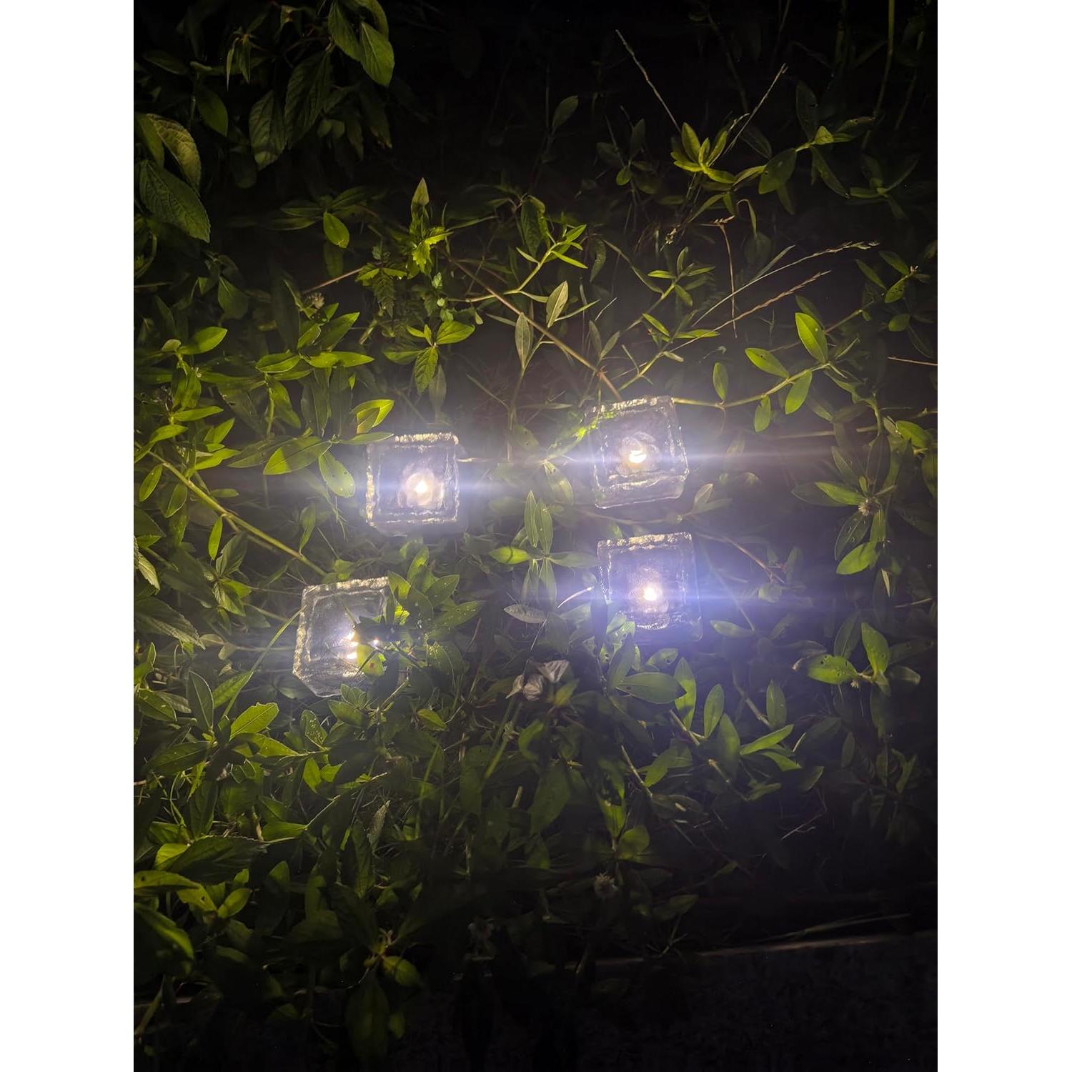 4 Paquetes de Luces de Ladrillos de Hielo Solar LED YZYOE