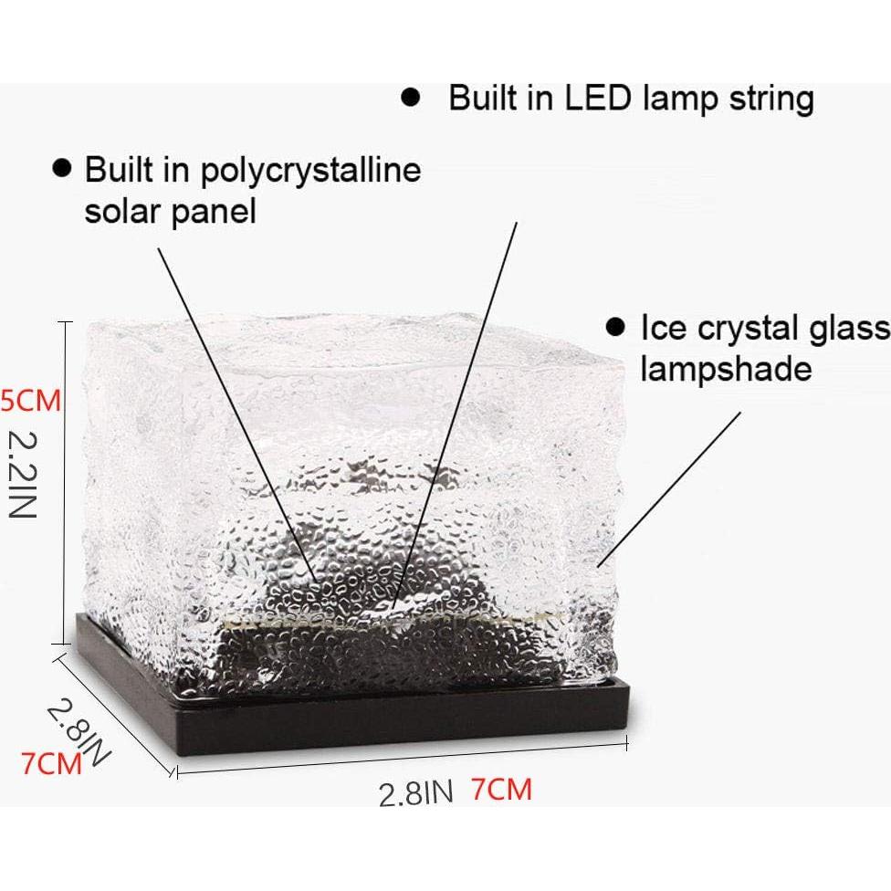 4 Paquetes de Luces de Ladrillos de Hielo Solar LED YZYOE