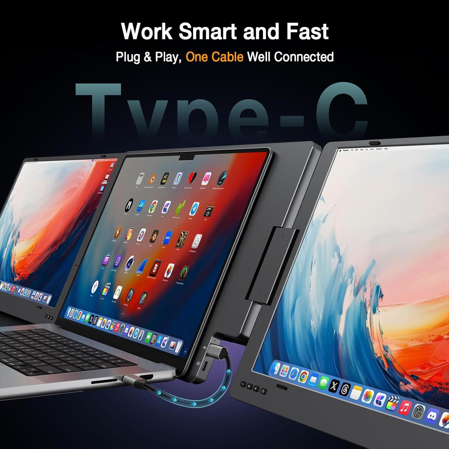 Extensor de Pantalla KYY X90D 15.6" FHD Portátil USB-C