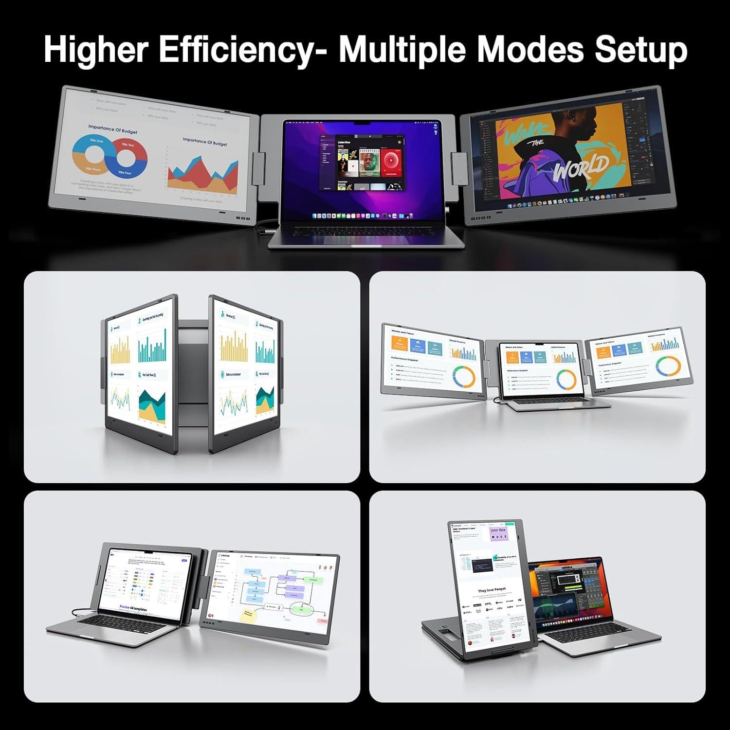 Extensor de Pantalla KYY X90D 15.6" FHD Portátil USB-C