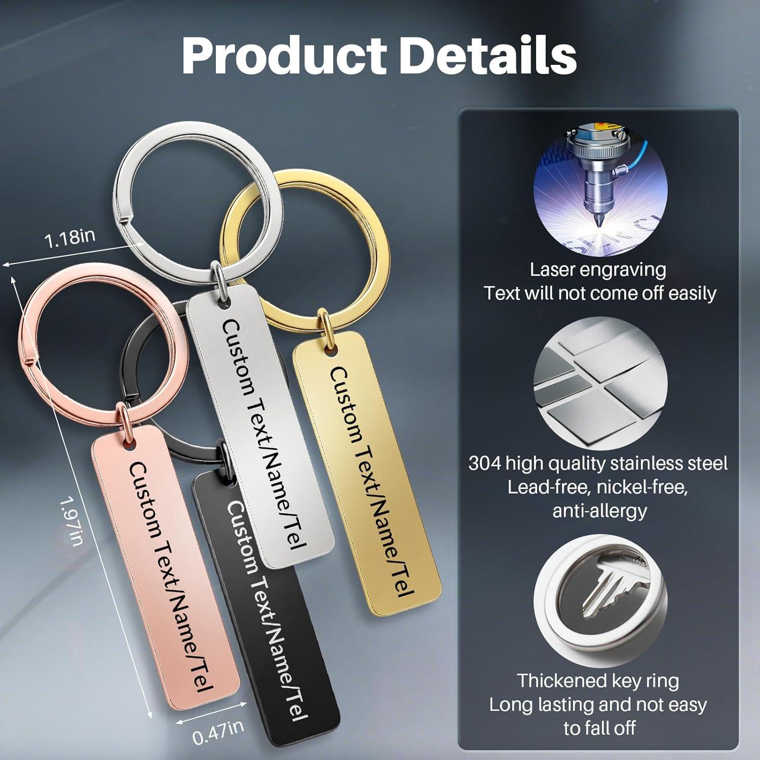 Llave Personalizada de Acero Inoxidable JUBOPE - Grabado Doble Cara