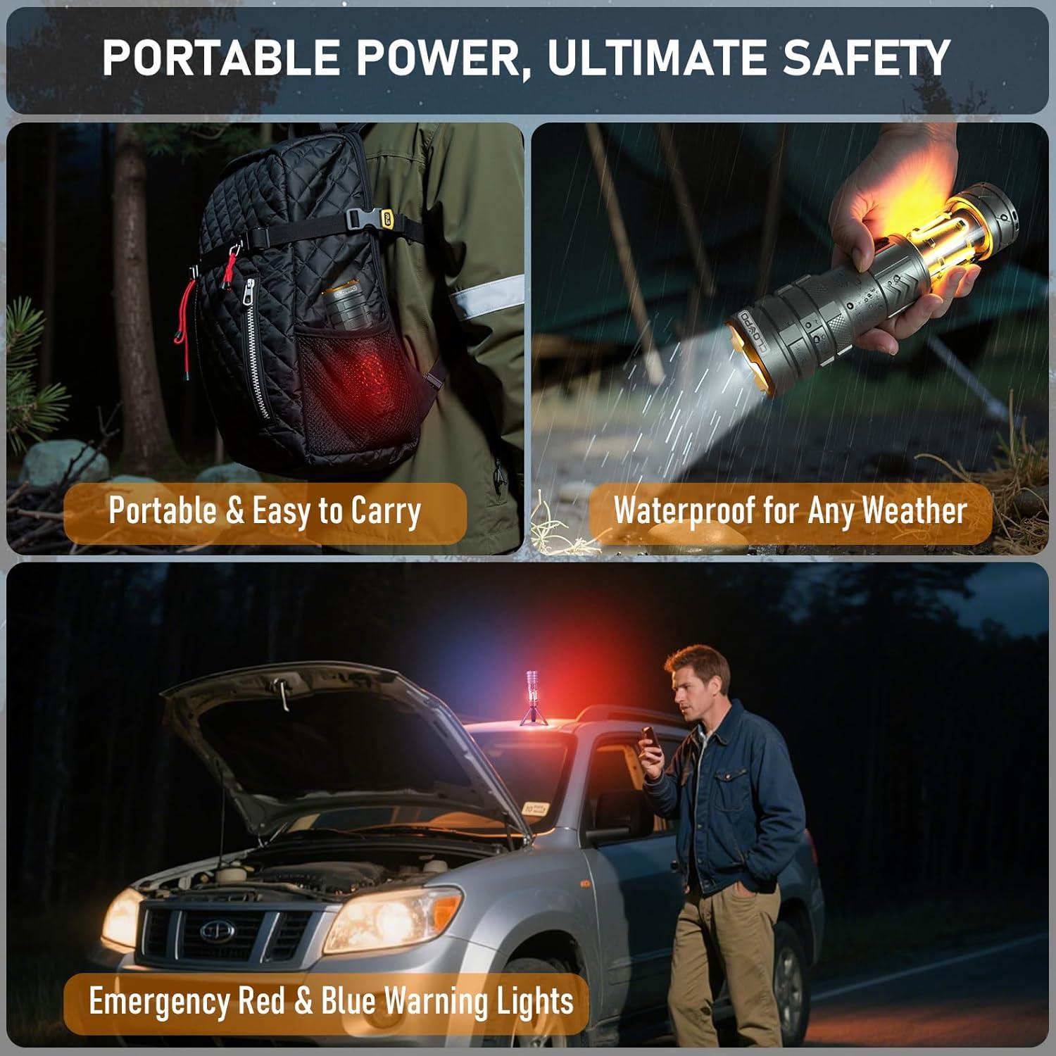 Linterna Táctica Recargable CLOVPO YS-1 10000 Lúmenes 11 Modos