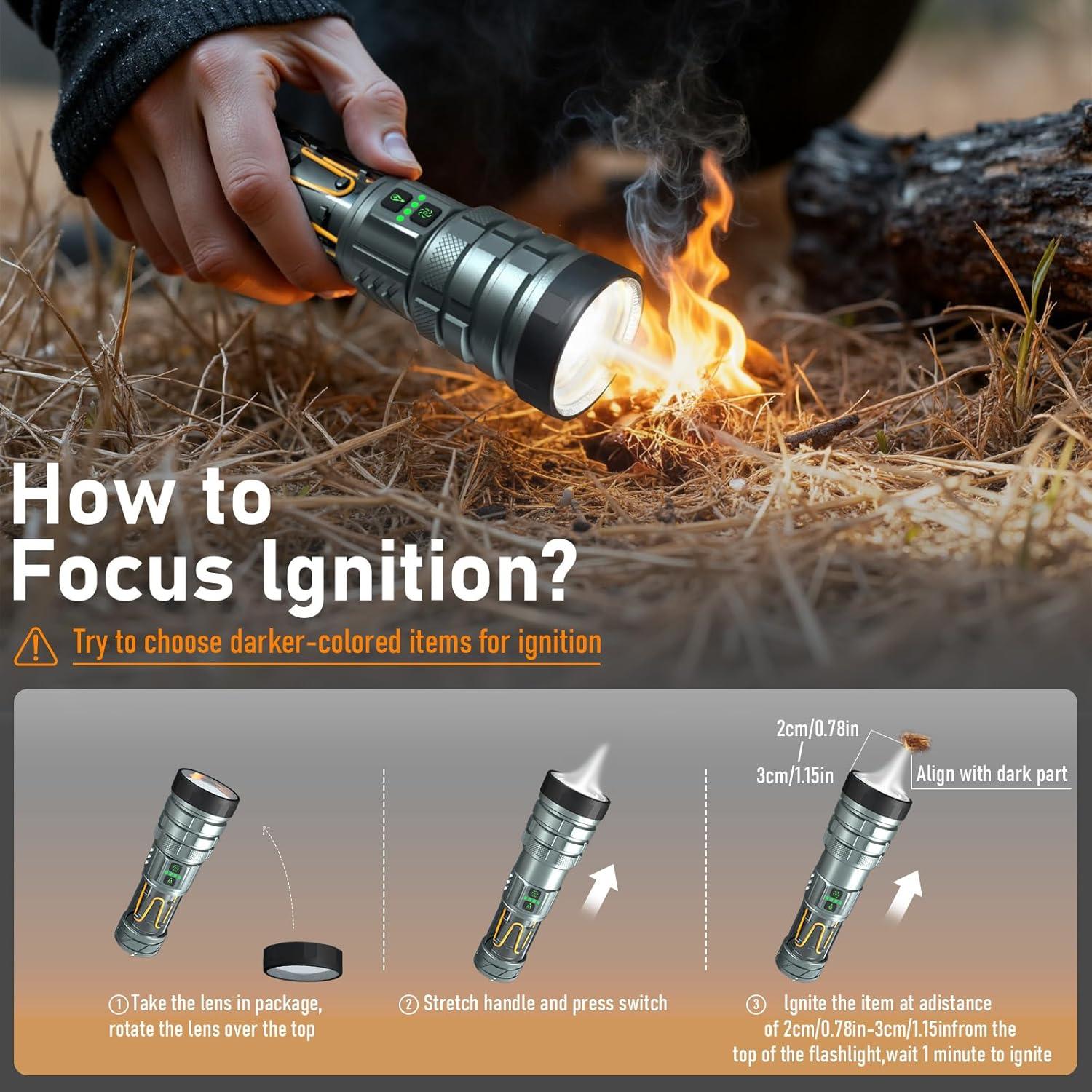 Linterna Táctica Recargable CLOVPO YS-1 10000 Lúmenes 11 Modos