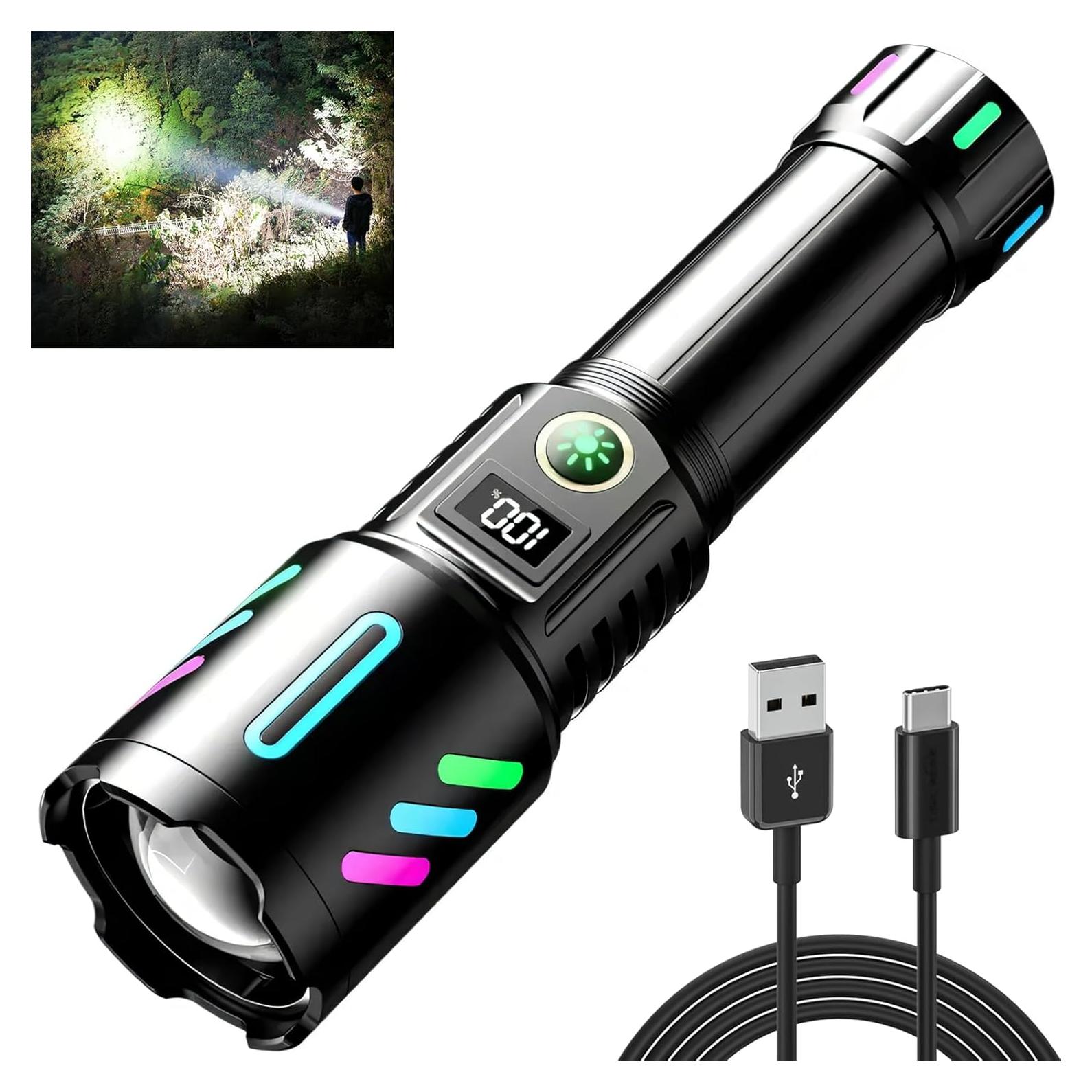 Linterna Recargable LED 990,000 Lúmenes IP67 Kwznob S15