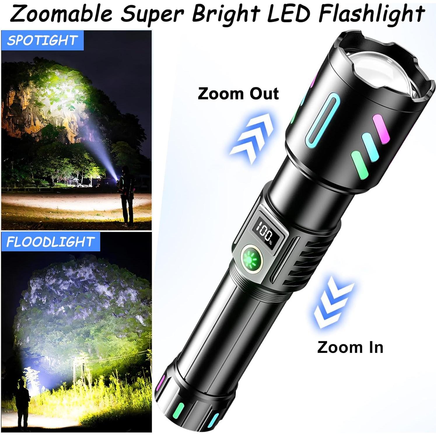 Linterna Recargable LED 990,000 Lúmenes IP67 Kwznob S15