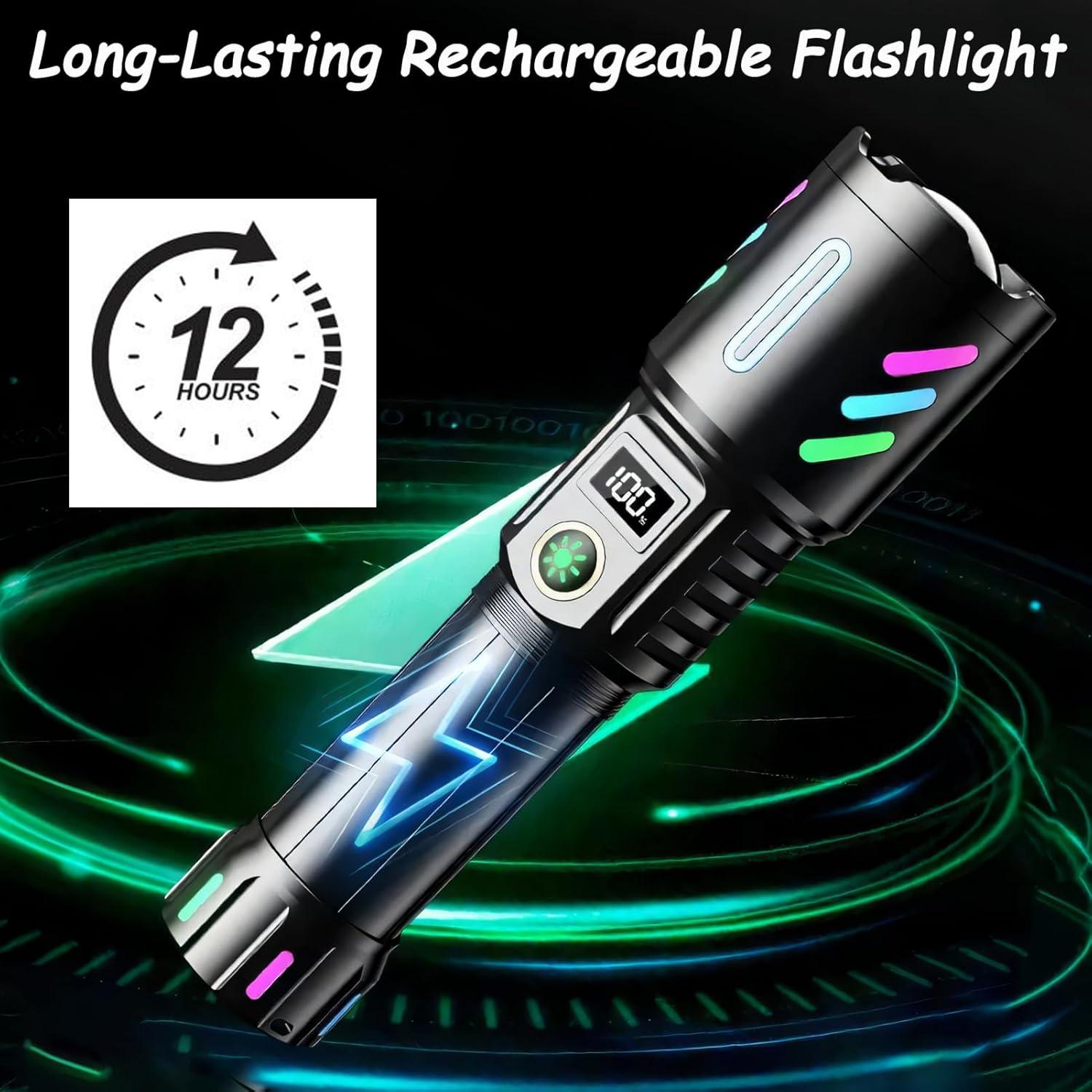 Linterna Recargable LED 990,000 Lúmenes IP67 Kwznob S15