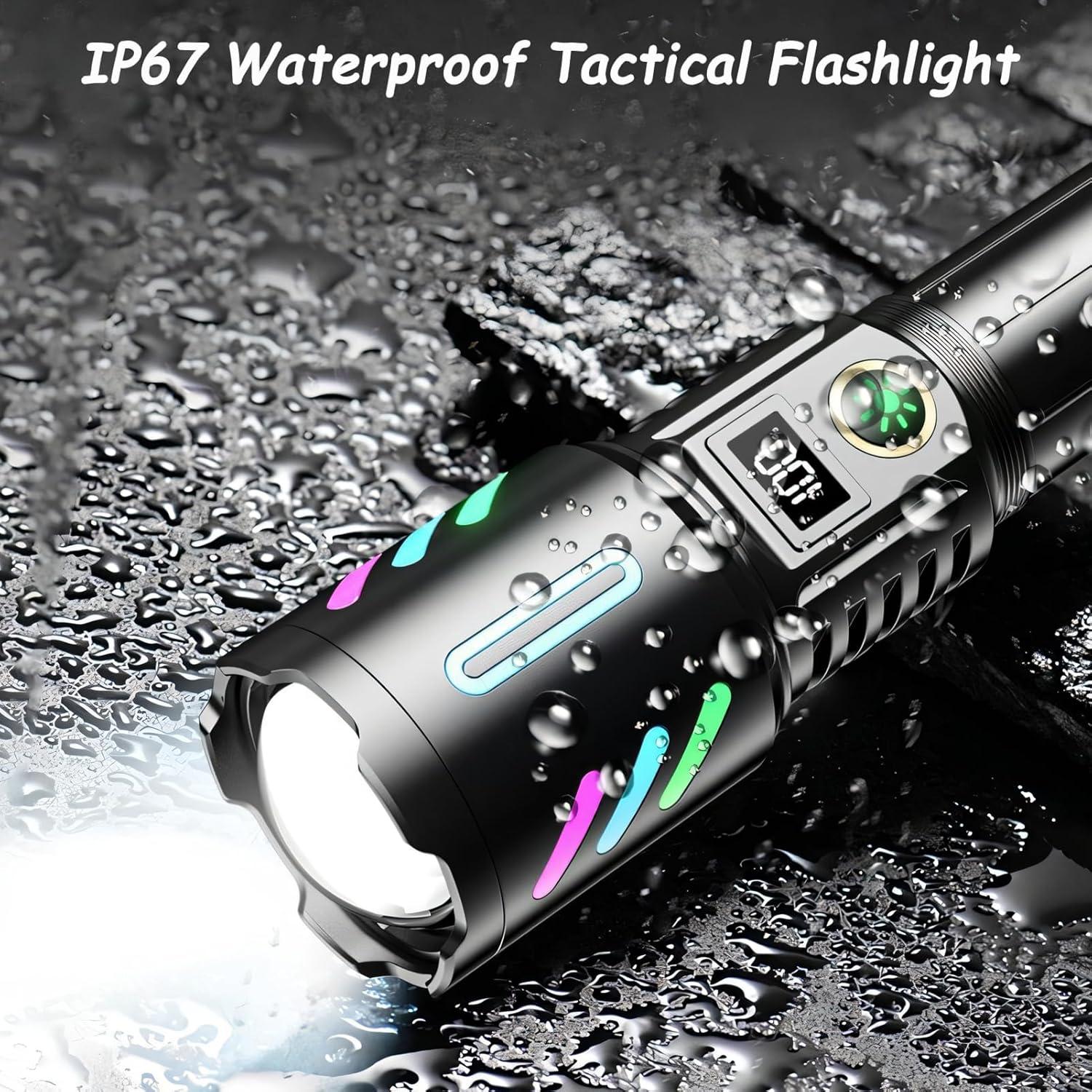 Linterna Recargable LED 990,000 Lúmenes IP67 Kwznob S15