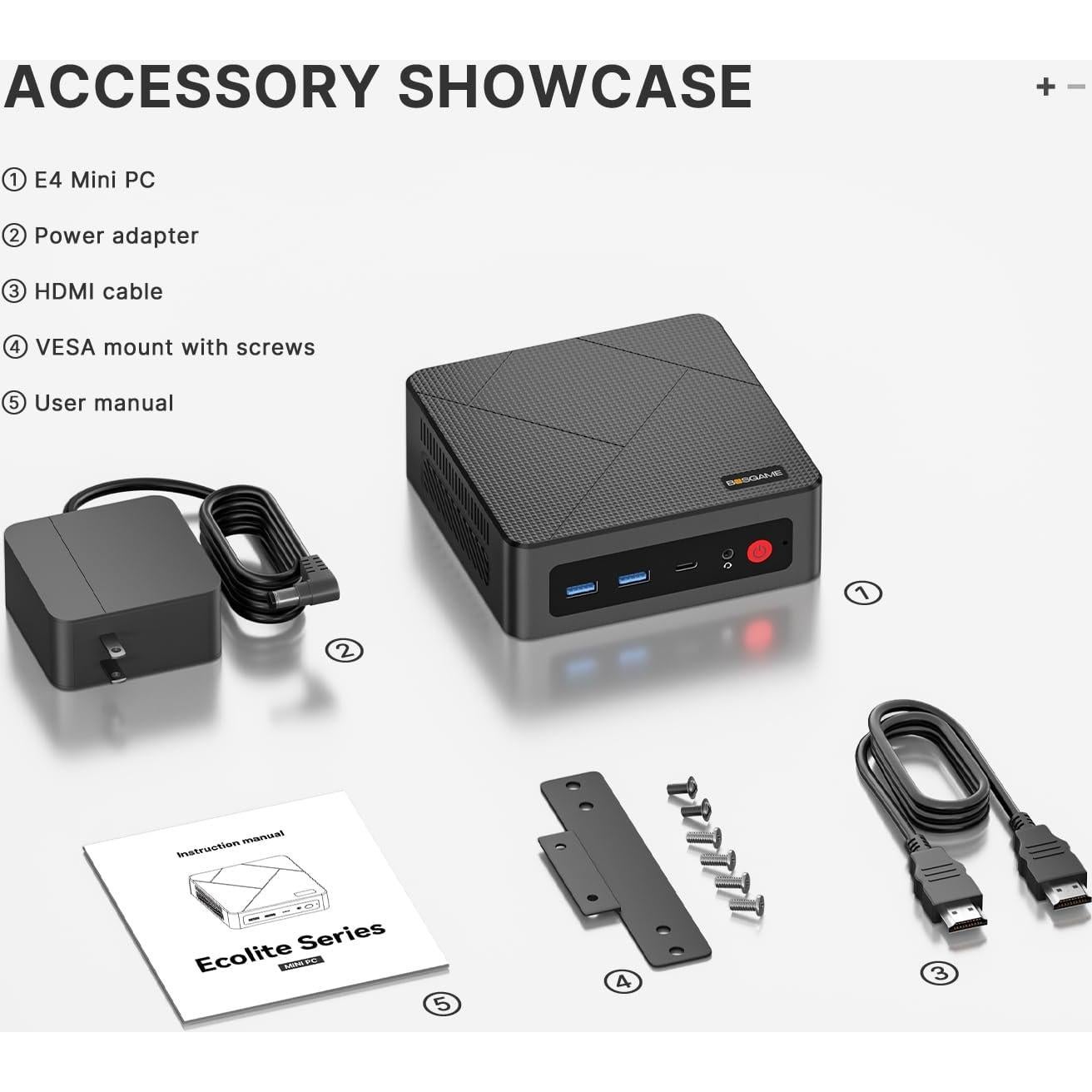 Mini PC BOSGAME E4 Ryzen 5 3550H 16GB 512GB 4K Triple Pantalla