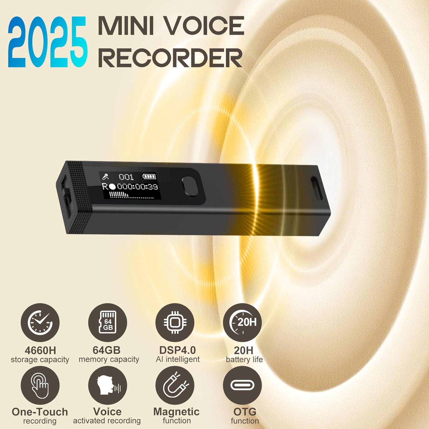 Grabadora de Voz Digital AKALULI L816 64GB con Reducción de Ruido