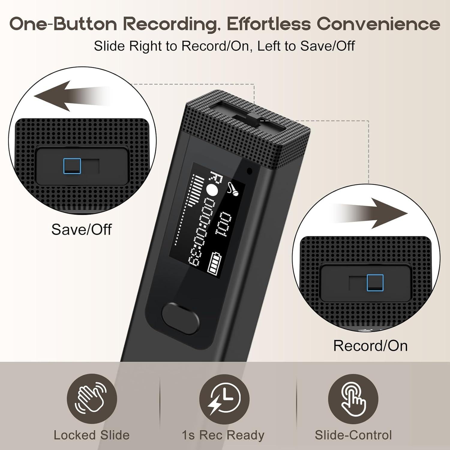 Grabadora de Voz Digital AKALULI L816 64GB con Reducción de Ruido