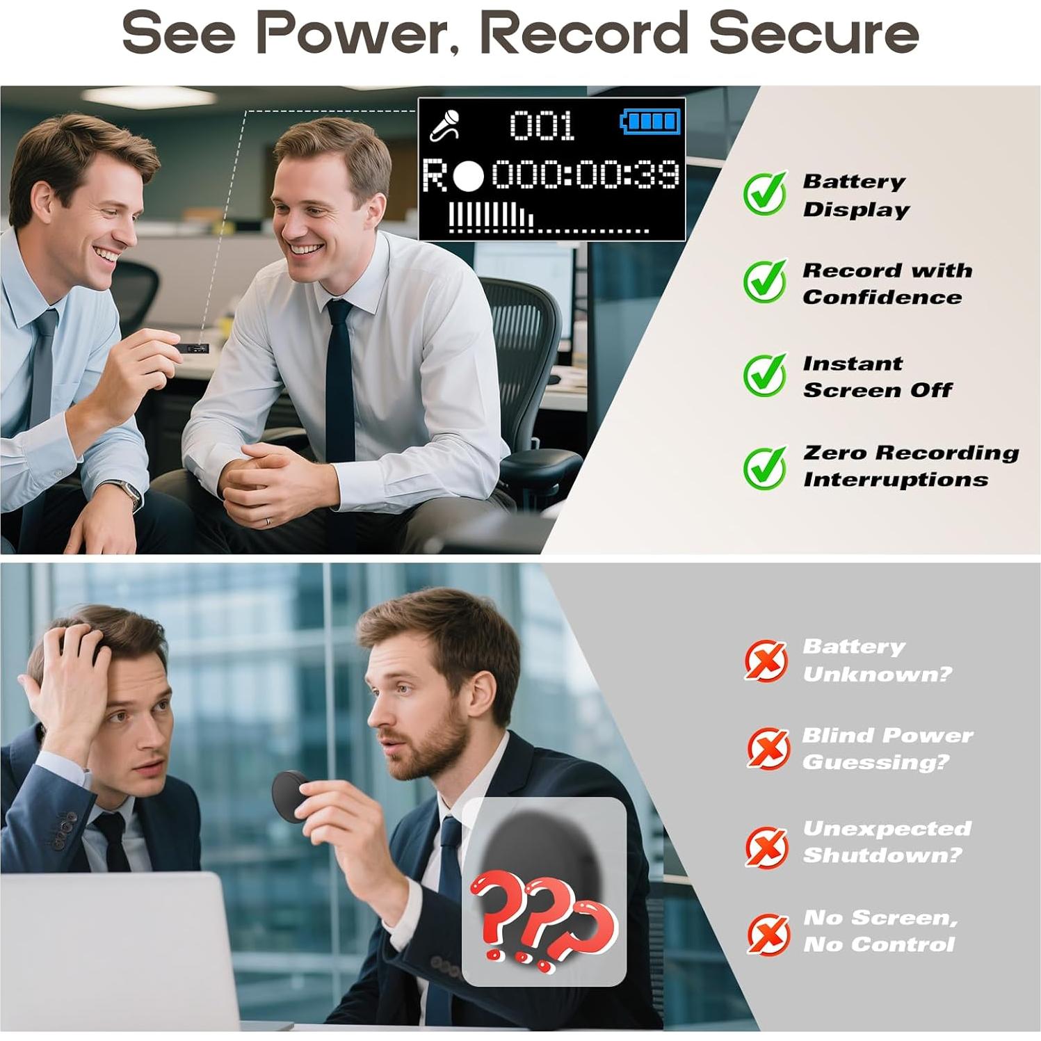 Grabadora de Voz Digital AKALULI L816 64GB con Reducción de Ruido