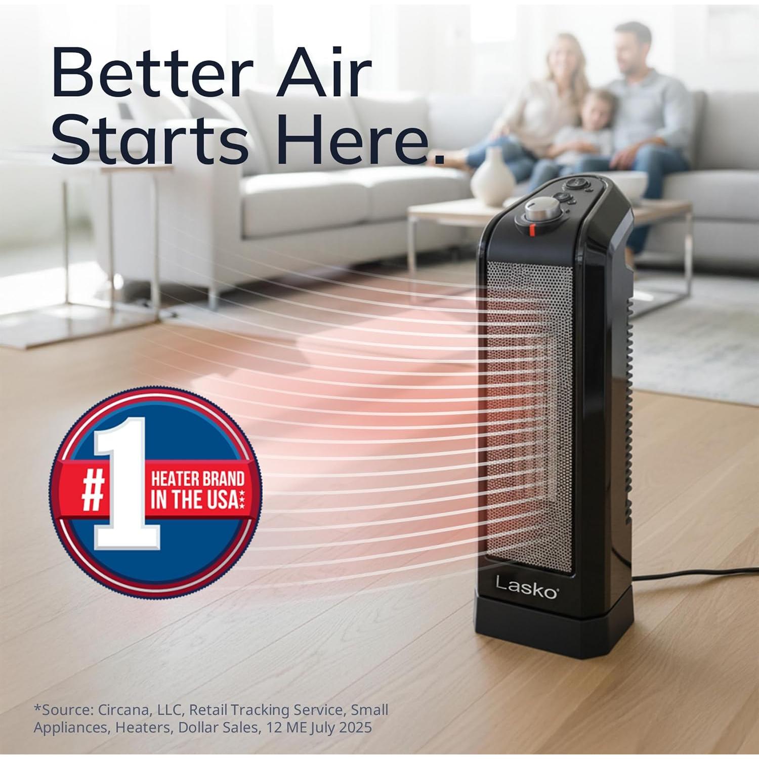 Calentador de Espacio Cerámico Lasko CT16450 1500W Oscilante