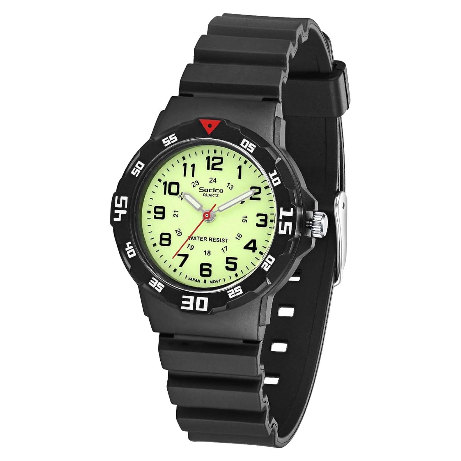 Reloj Analógico SOCICO para Niños 3-12 Años Impermeable