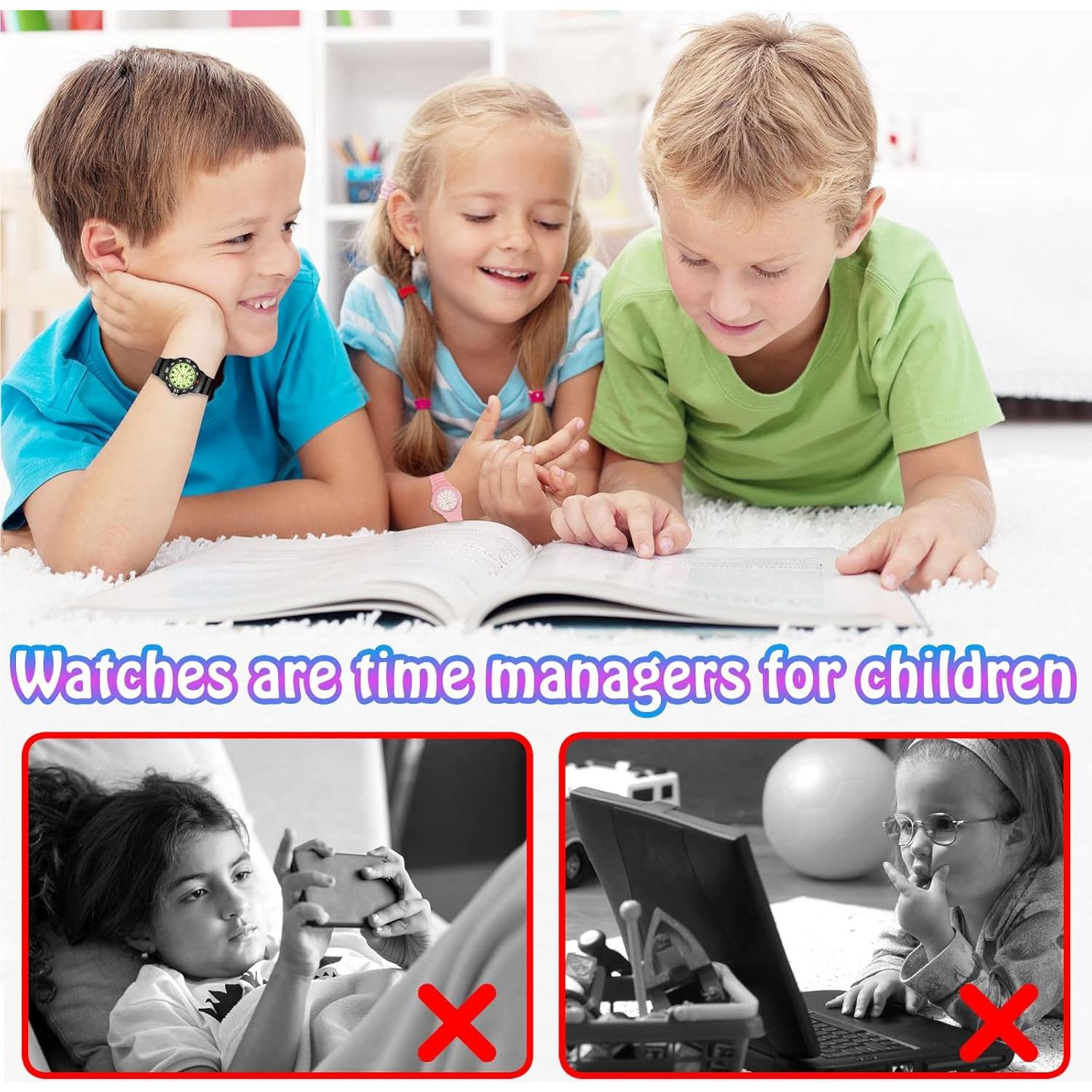 Reloj Analógico SOCICO para Niños 3-12 Años Impermeable