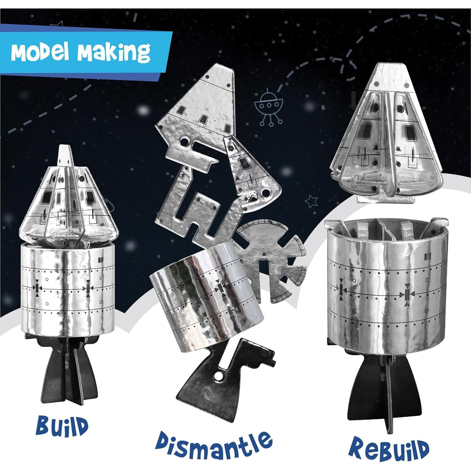 Imagimake Mapology Man's Journey to Moon | NASA Mission Apollo 11 | Rocket & Satellite Model Making Set | Space Toys for ages 8-13 | Educational Science Kits for Kids Age 8-12 | Gifts for Boys & Girls