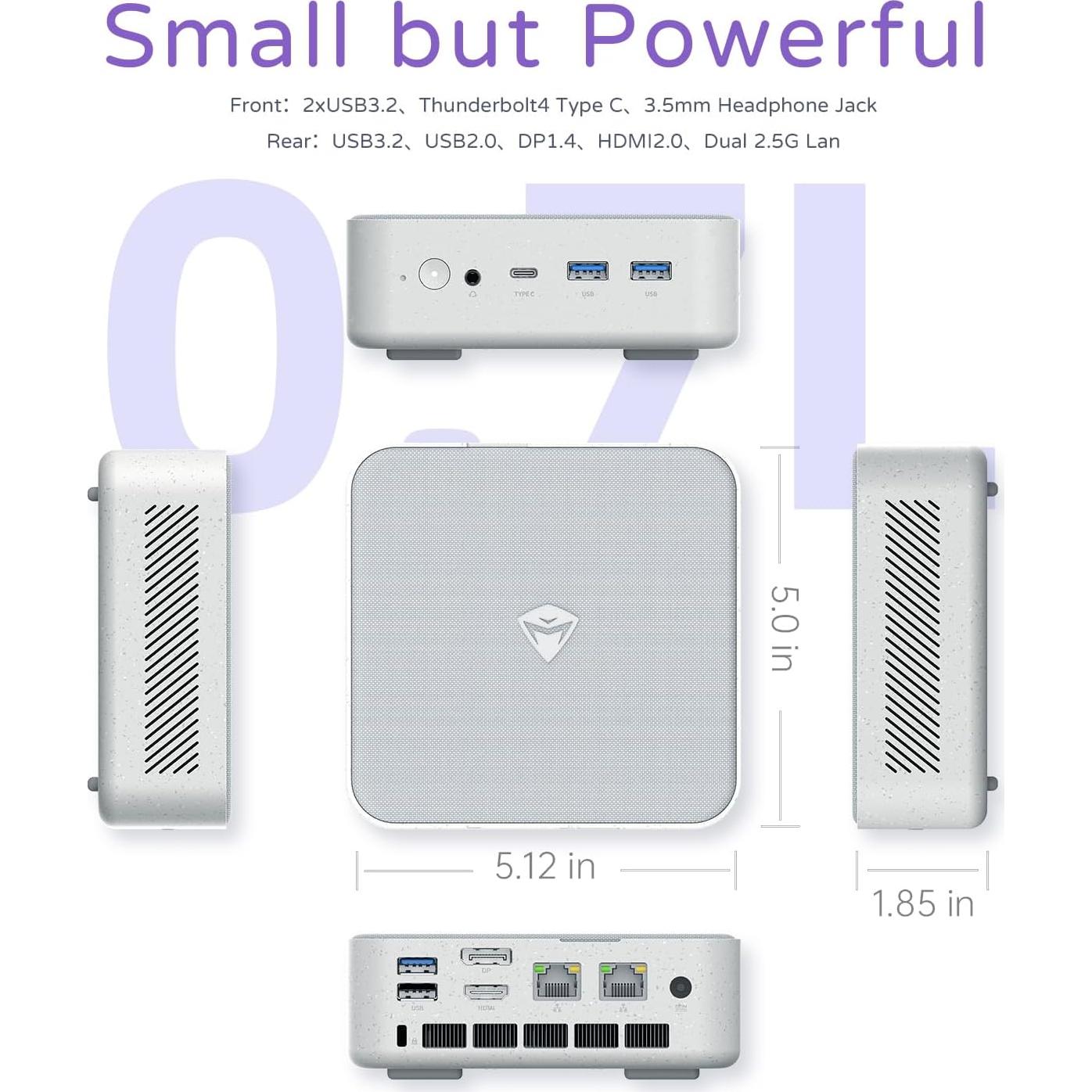 Mini PC Machenike 12ª Gen Intel i5-12450H 64GB RAM 1TB SSD