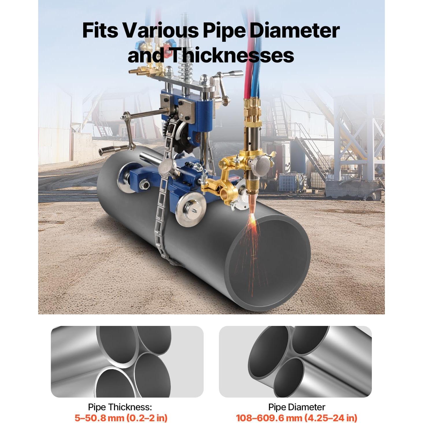 Cortador de Tubos Manual VEVOR CG2-11Y 0.2-2" 208.28 cm