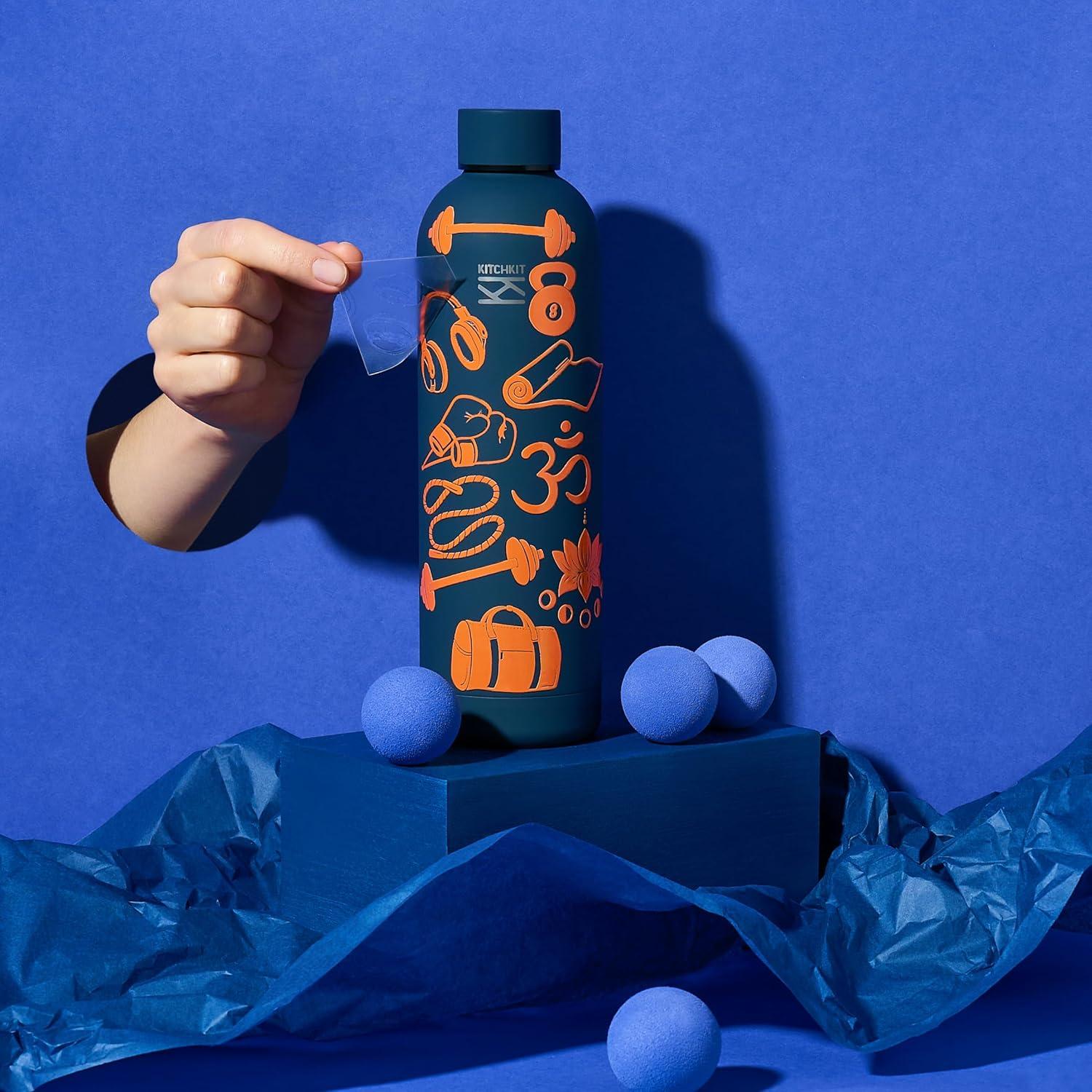 Botella de Agua Aislada KitchKit 750ml Acero Inoxidable Blanco