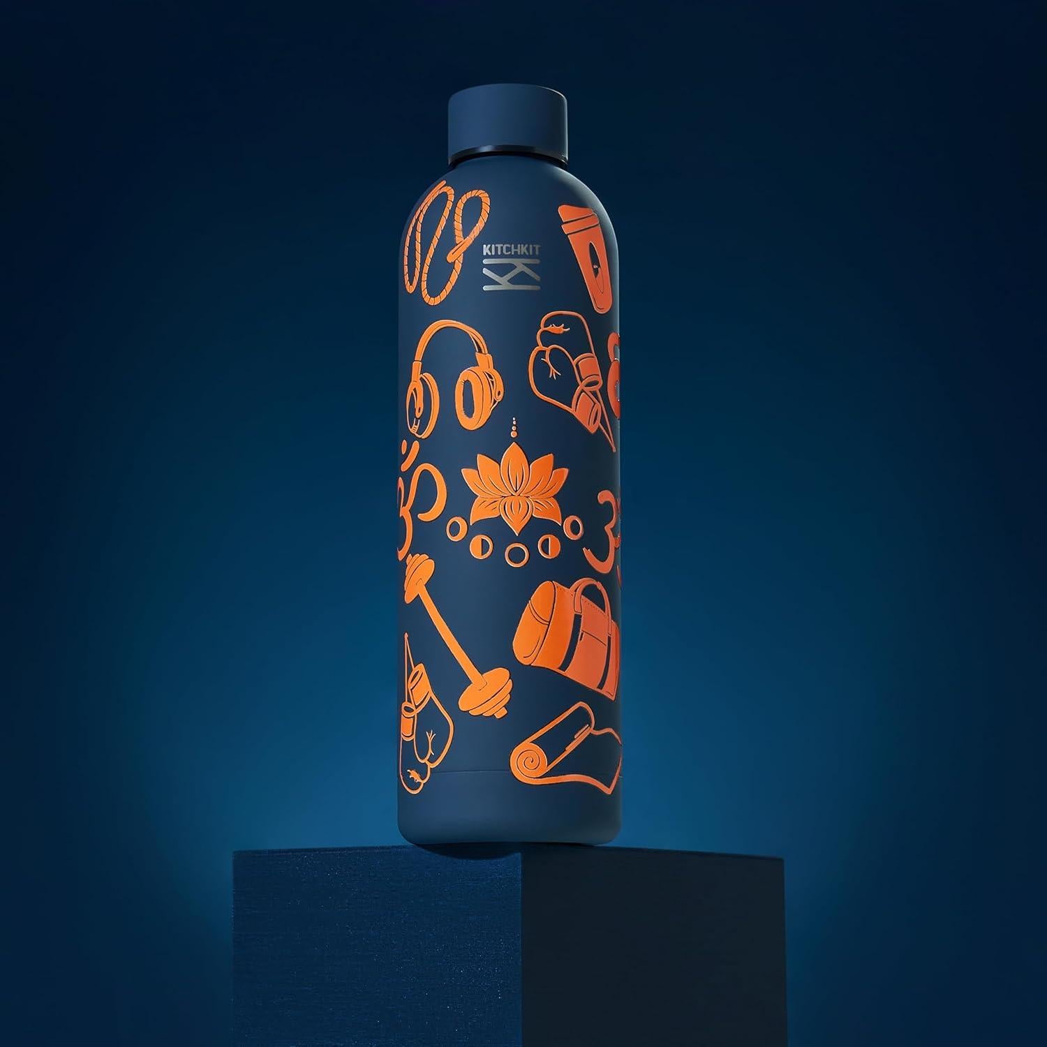 Botella de Agua Aislada KitchKit 750ml Acero Inoxidable Blanco