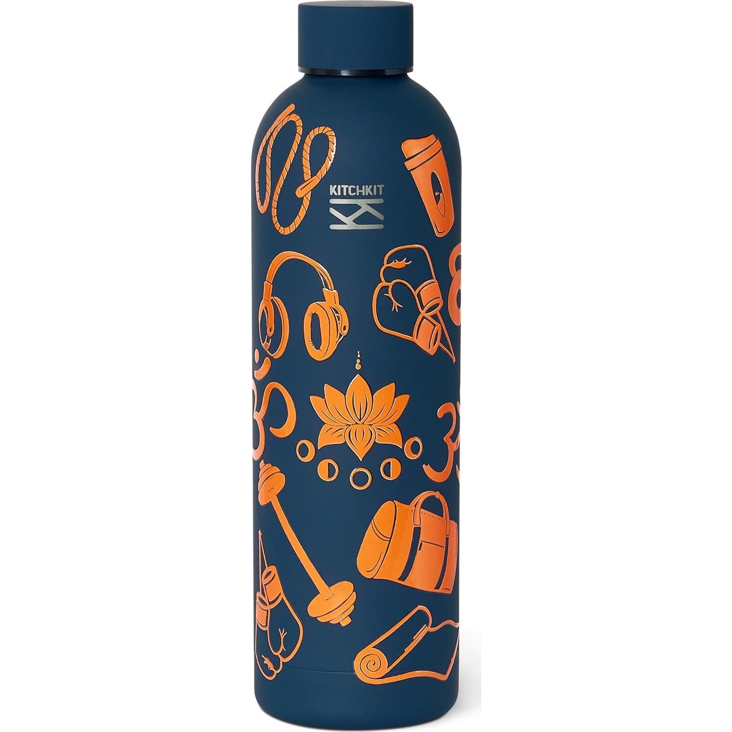 Botella de Agua Aislada KitchKit 750ml Acero Inoxidable Blanco