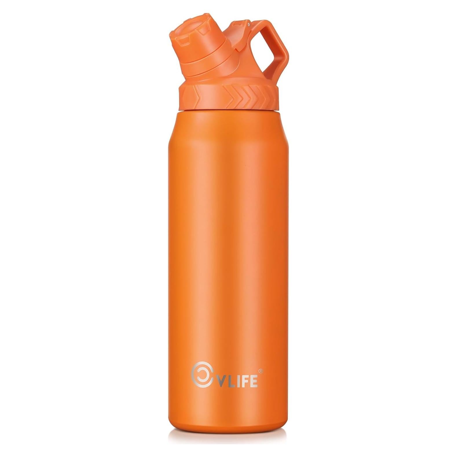 Botella de Agua CVLIFE 0.91L Inclinada Acero Inoxidable Naranja