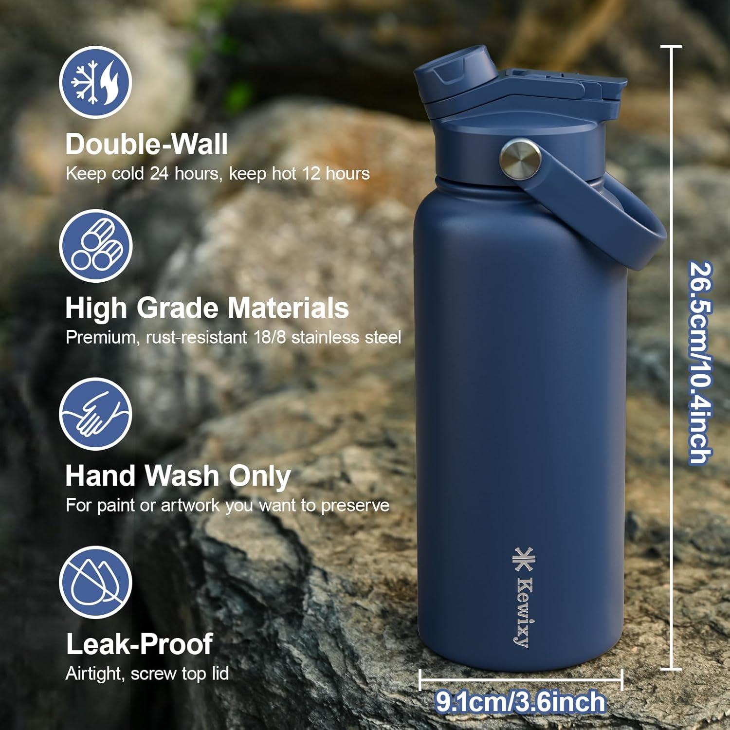 Botella de Agua Aislada KEWIXY 32 oz Acero Inoxidable Azul