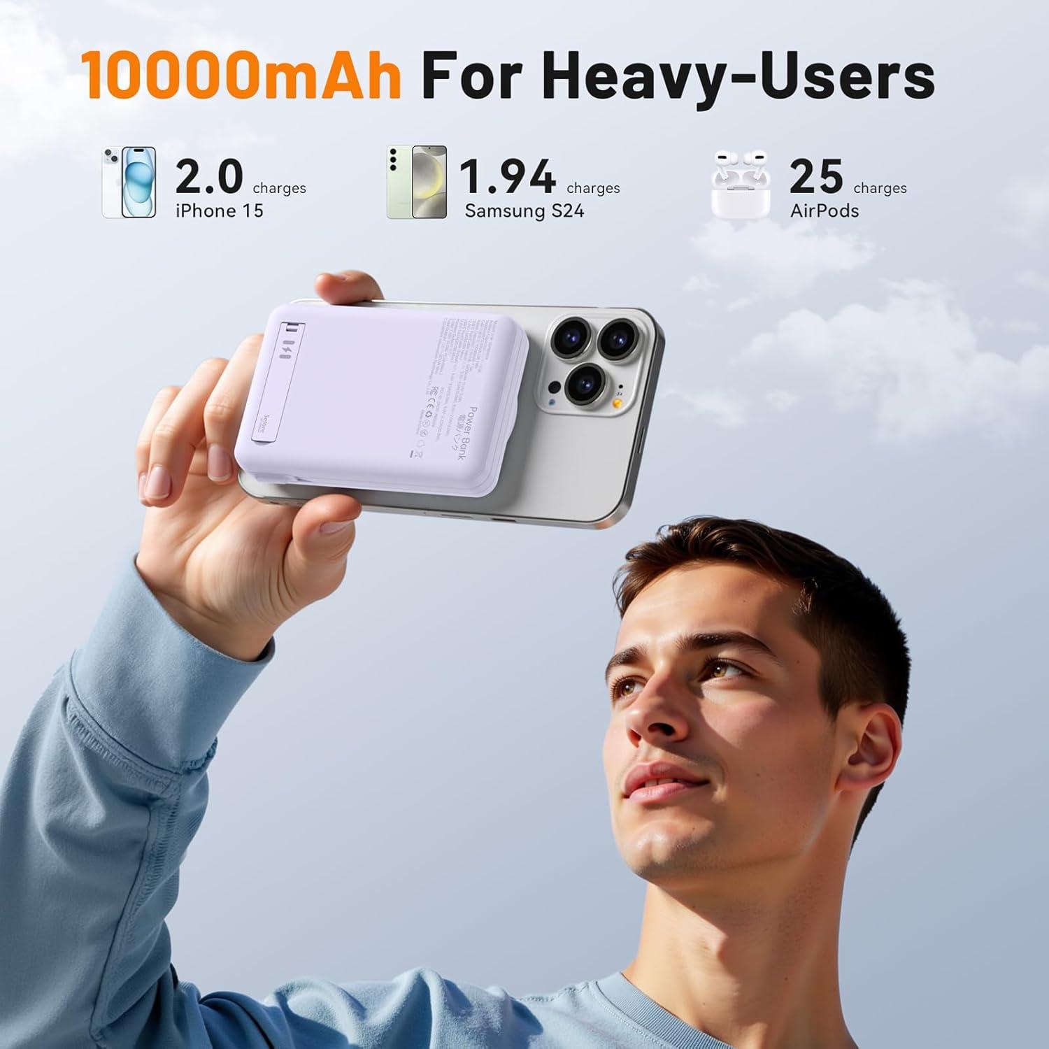 Cargador Portátil Magsafe 10000mAh Carga Rápida 15W Qi2