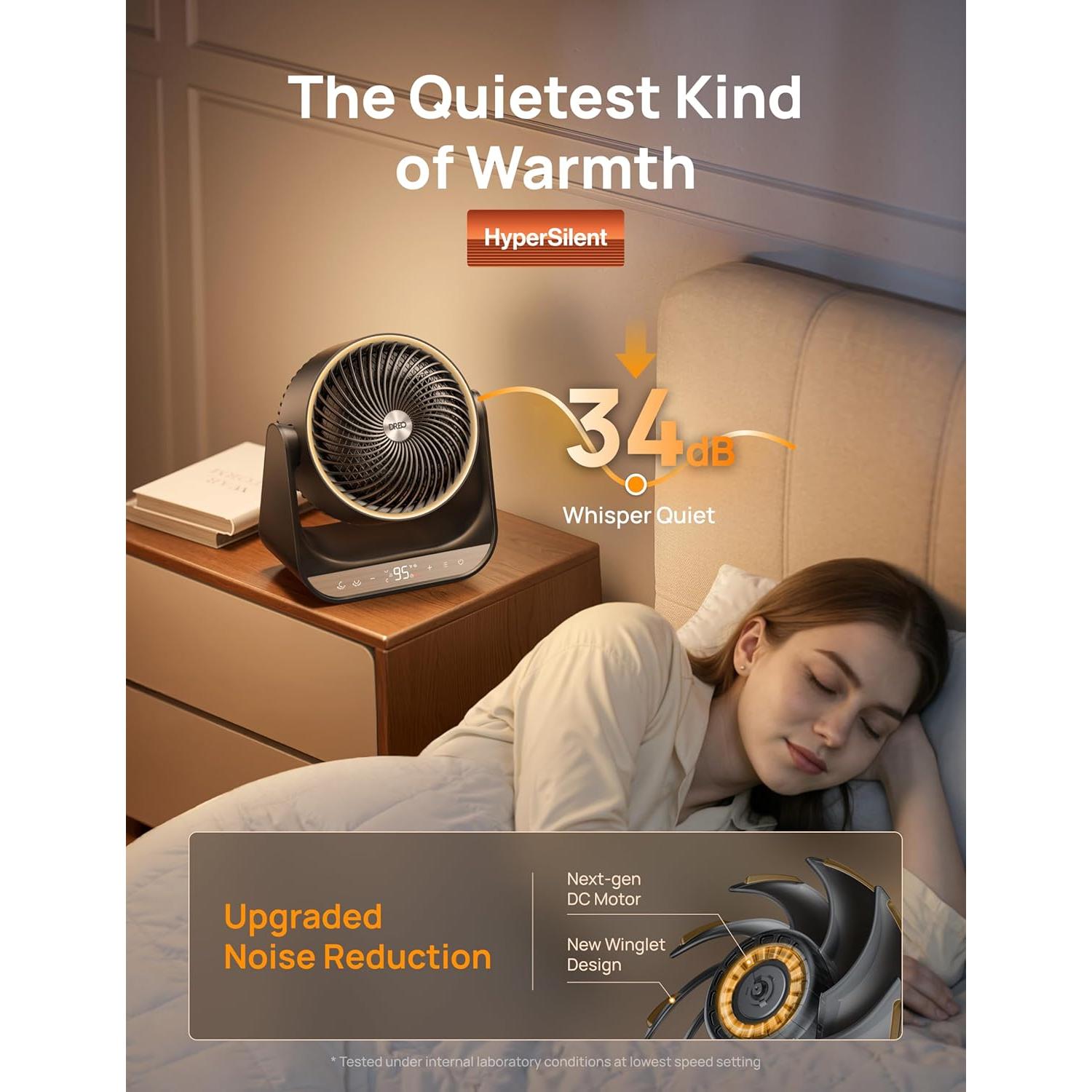 Calefactor Dreo DR-HSH034 Negro 1500W 3D Oscilante 12 ft/s