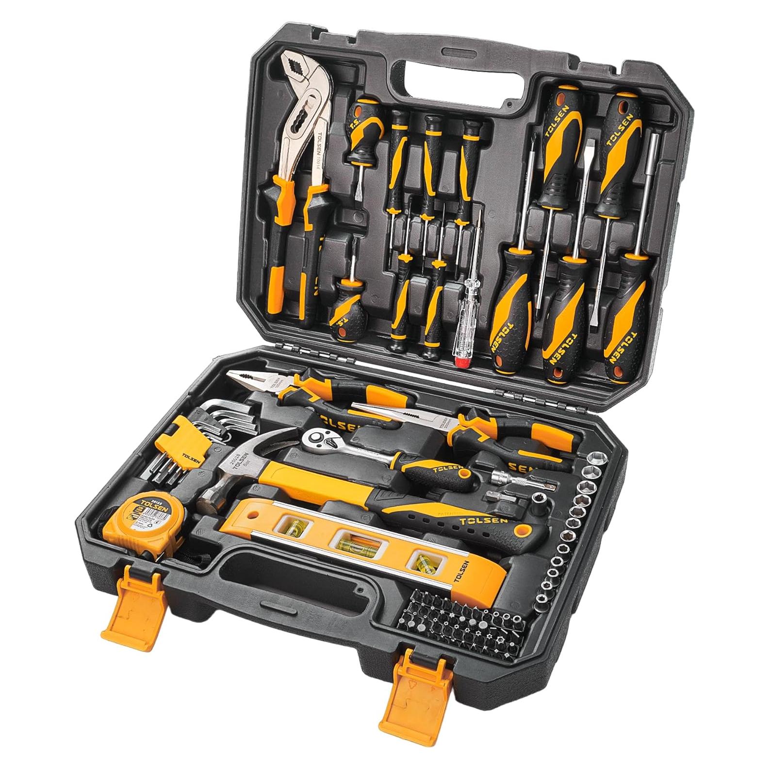 Kit de Herramientas TOLSEN 89 Piezas - Martillo, Destornilladores, Brocas