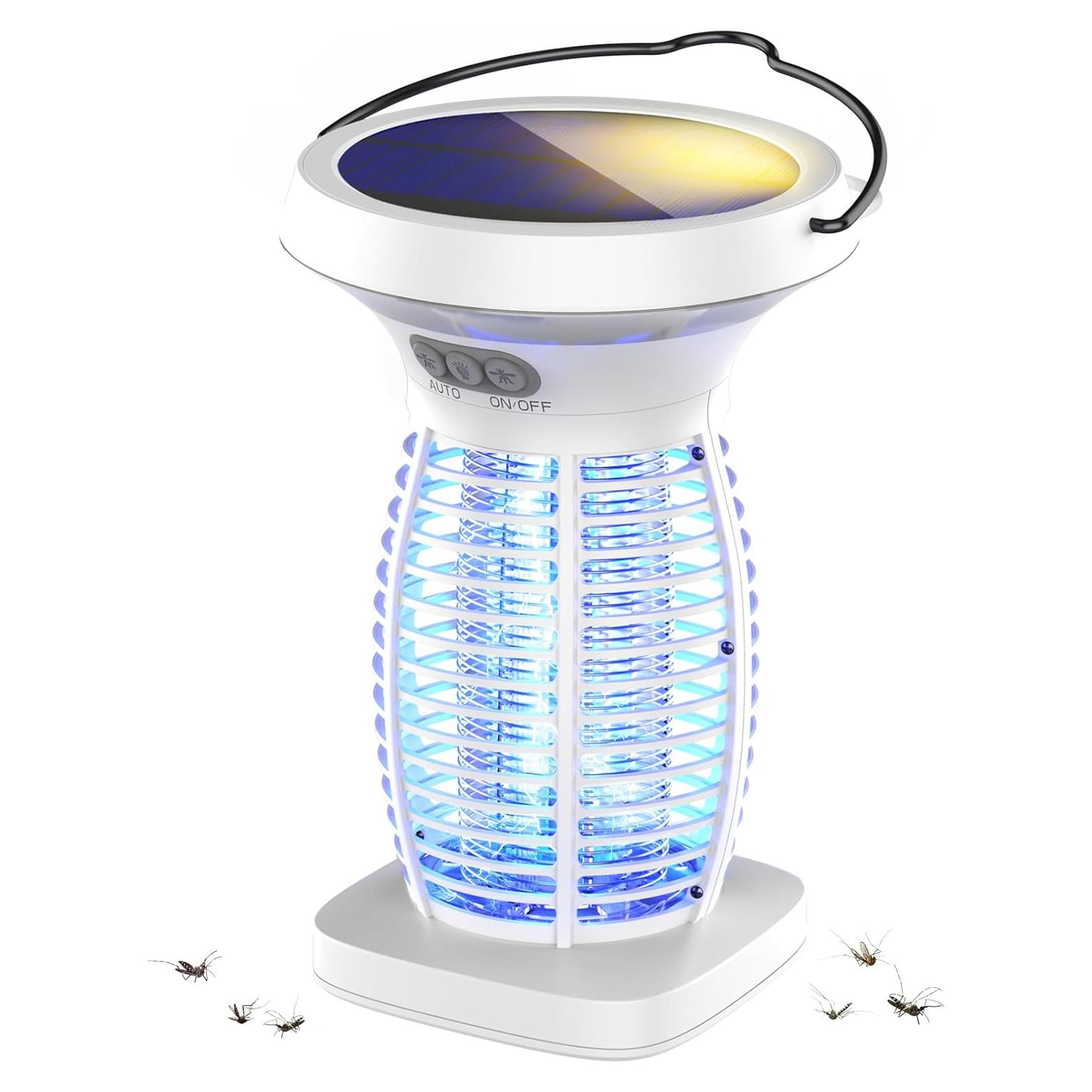 Zapper Solar de Insectos OnBeam 4200V Impermeable Blanco