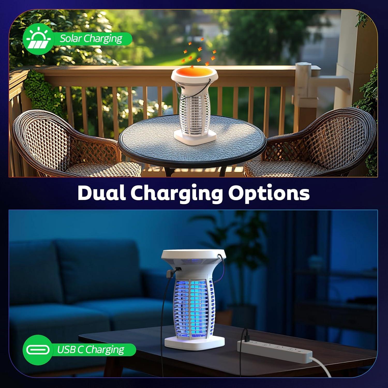 Zapper Solar de Insectos OnBeam 4200V Impermeable Blanco