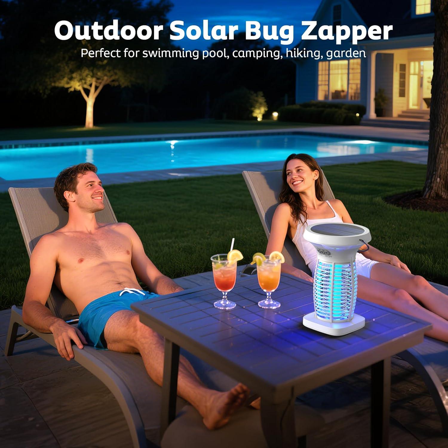 Zapper Solar de Insectos OnBeam 4200V Impermeable Blanco