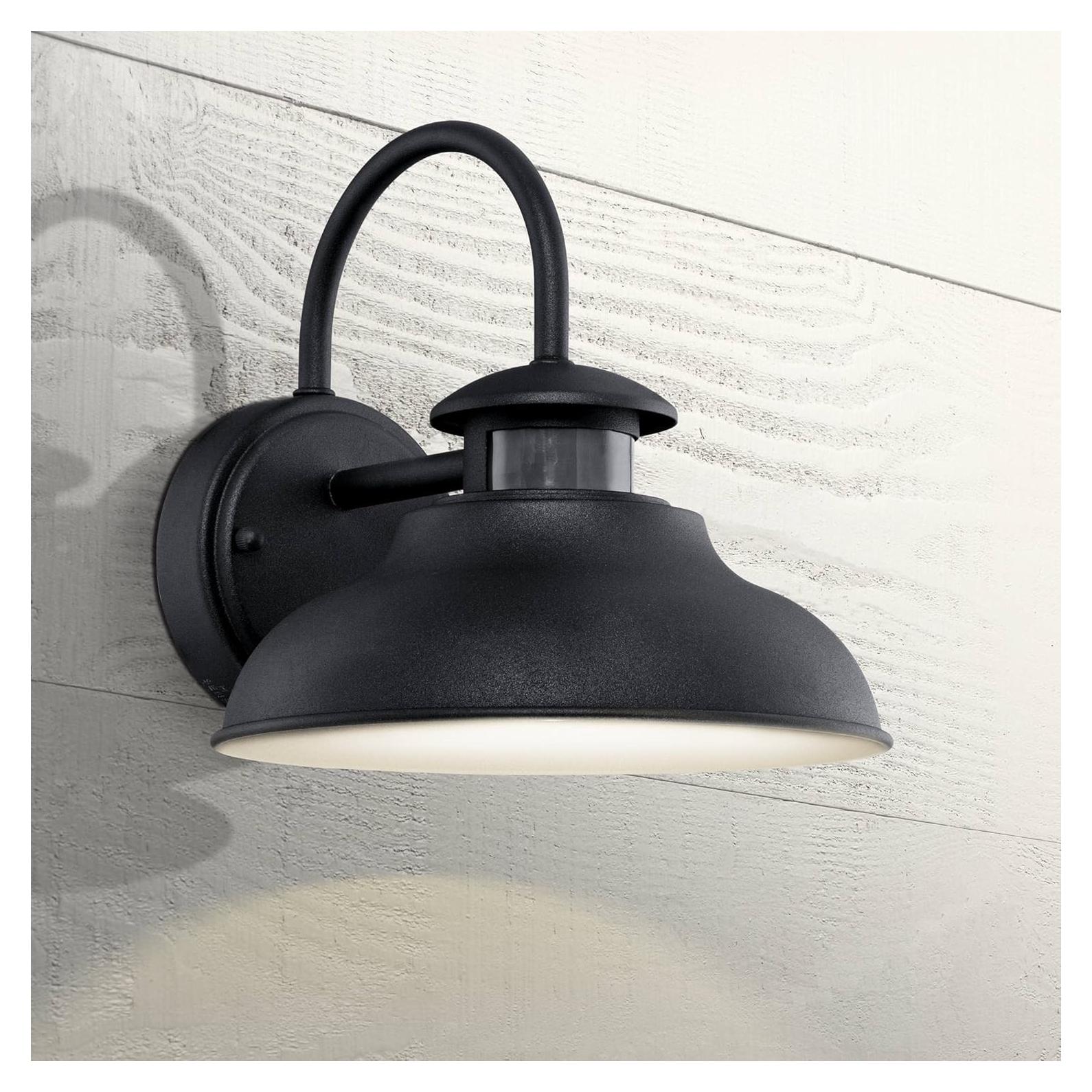 Luz de Pared LED John Timberland Negra con Sensor de Movimiento