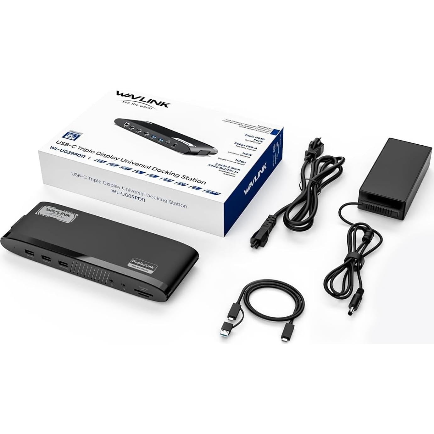 Docking Station WAVLINK 13-en-1 USB-C 100W 3 HDMI 4K