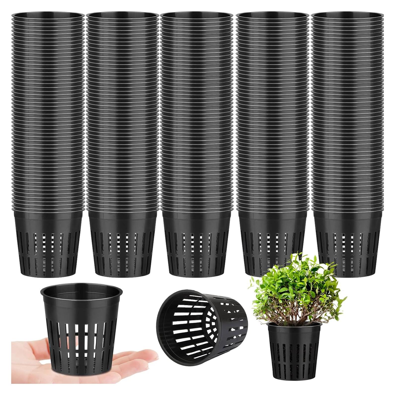 Paquete de 500 macetas de hidroponía Reeooue 5.08 cm malla
