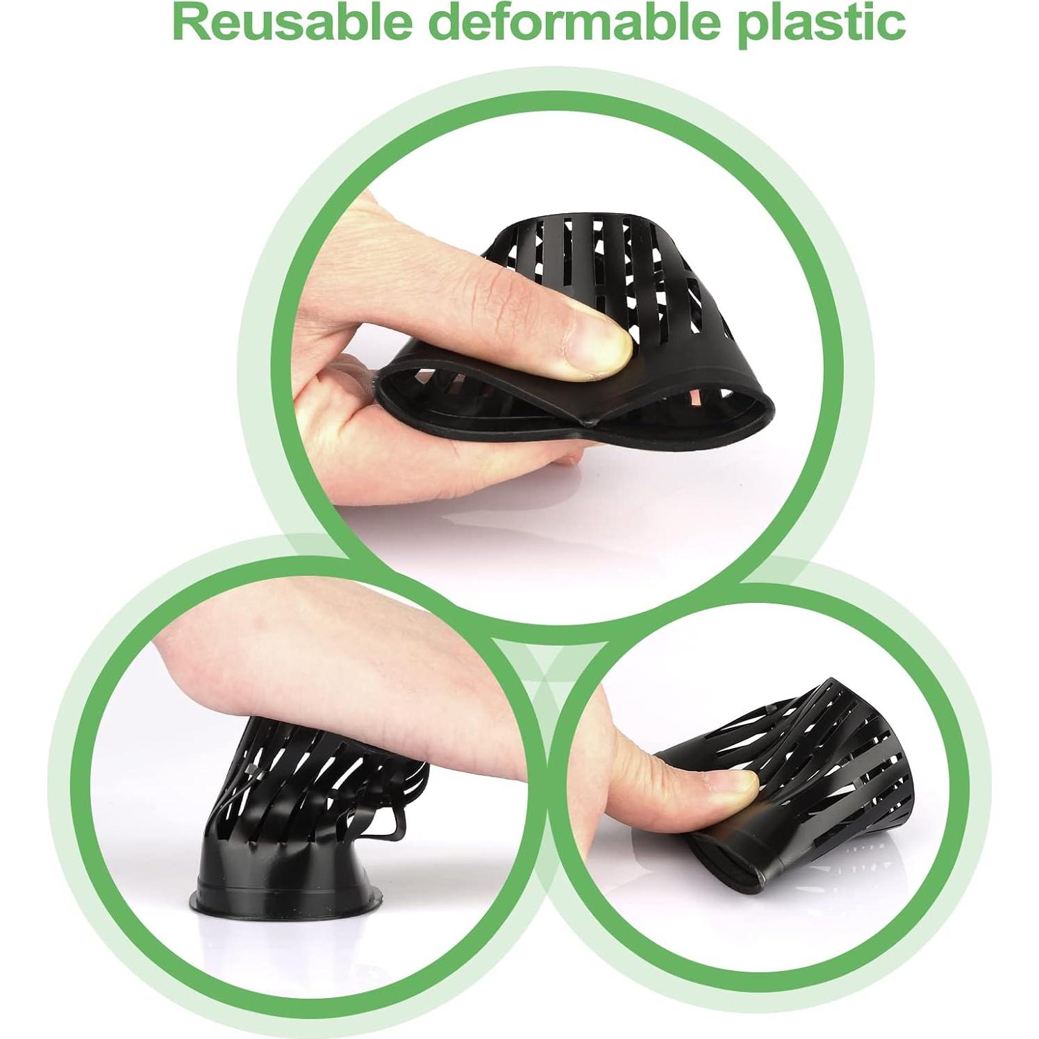 Paquete de 500 macetas de hidroponía Reeooue 5.08 cm malla