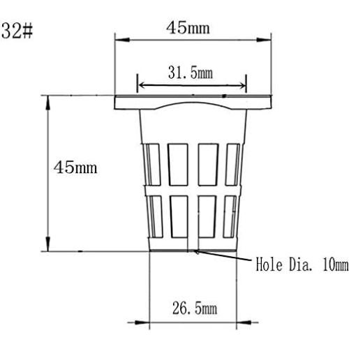 100 Macetas de Malla Hidropónicas JpGdn 4.49cm Negro