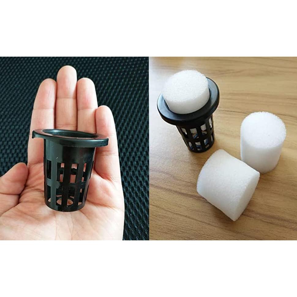 100 Macetas de Malla Hidropónicas JpGdn 4.49cm Negro