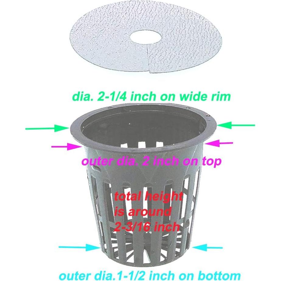 Macetas de Malla HORTIPOTS 2" (75 Piezas) con Tapas Reflectantes