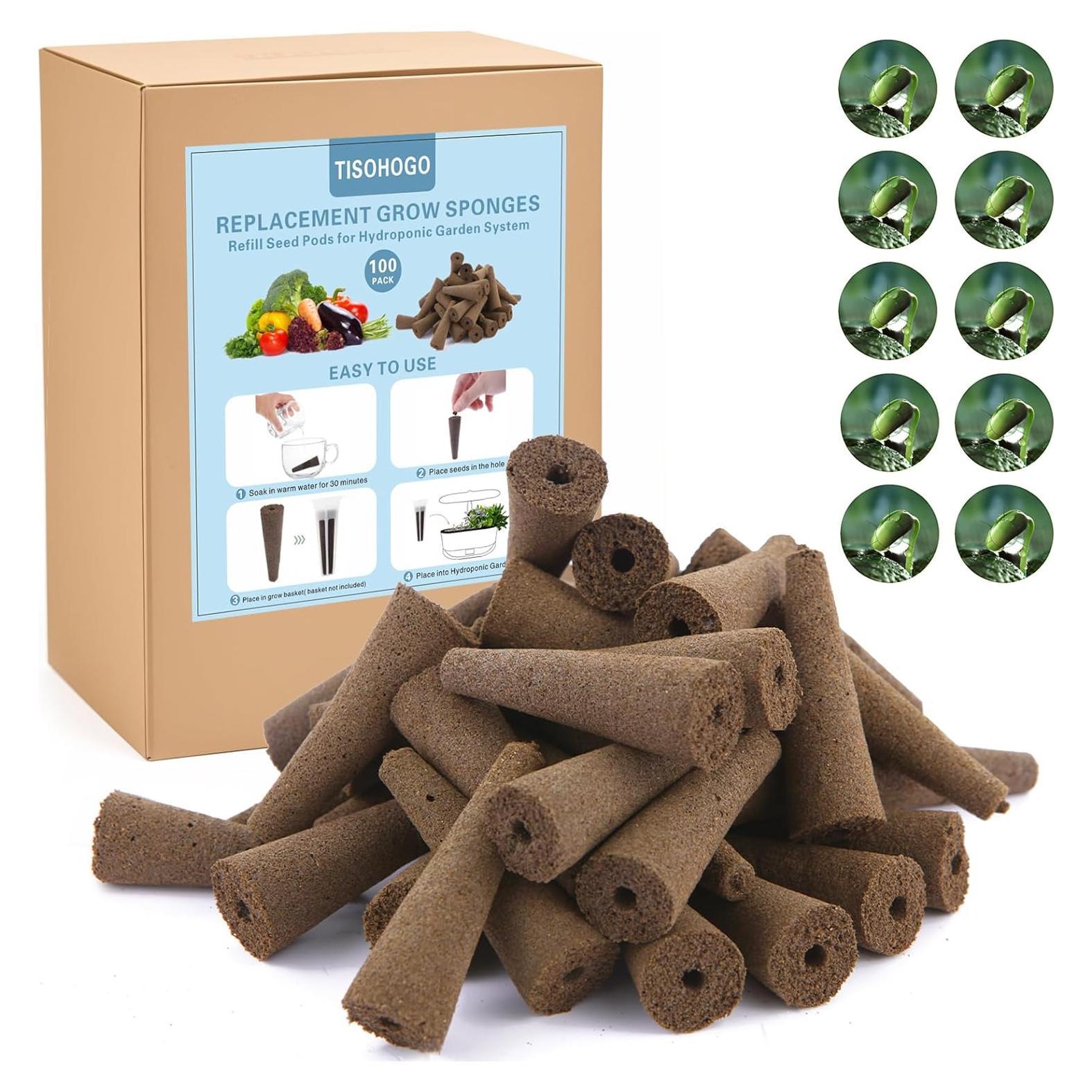 Esponjas de Crecimiento Hidropónico TISOHUGO 100 Unidades