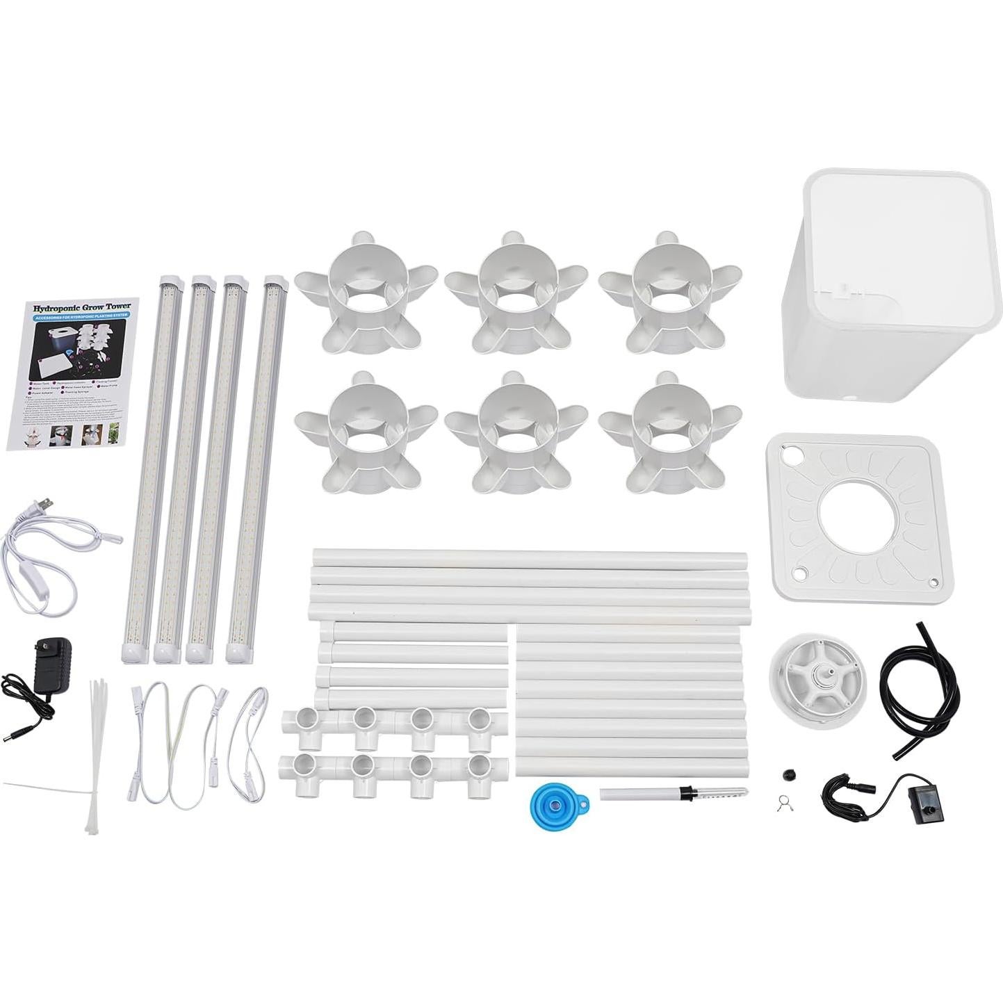 Kit de Cultivo Hidropónico Vertical Lhoehzhu 6 Capas 30 Agujeros