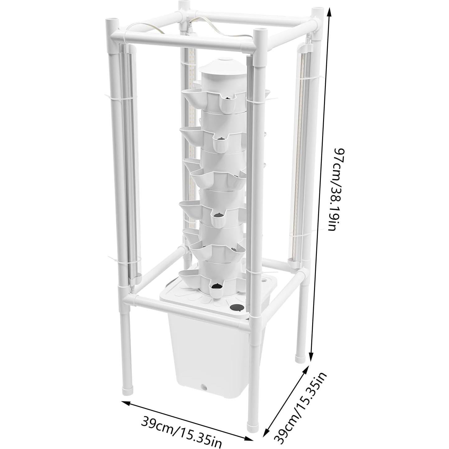Kit de Cultivo Hidropónico Vertical Lhoehzhu 6 Capas 30 Agujeros