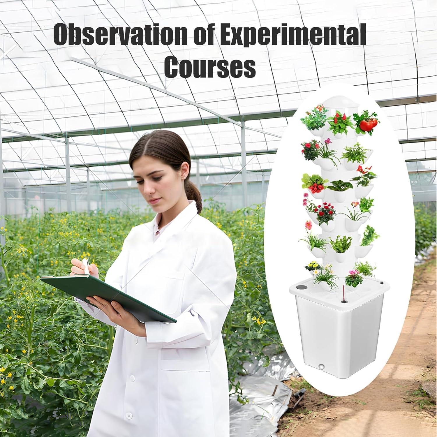 Torre Hidropónica Vertical iondelce para 30 Plantas 10L Blanca