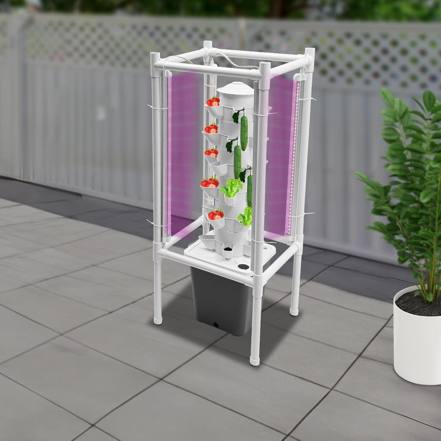 Kit de Cultivo Hidropónico Vertical Lhoehzhu 6 Capas 30 Agujeros