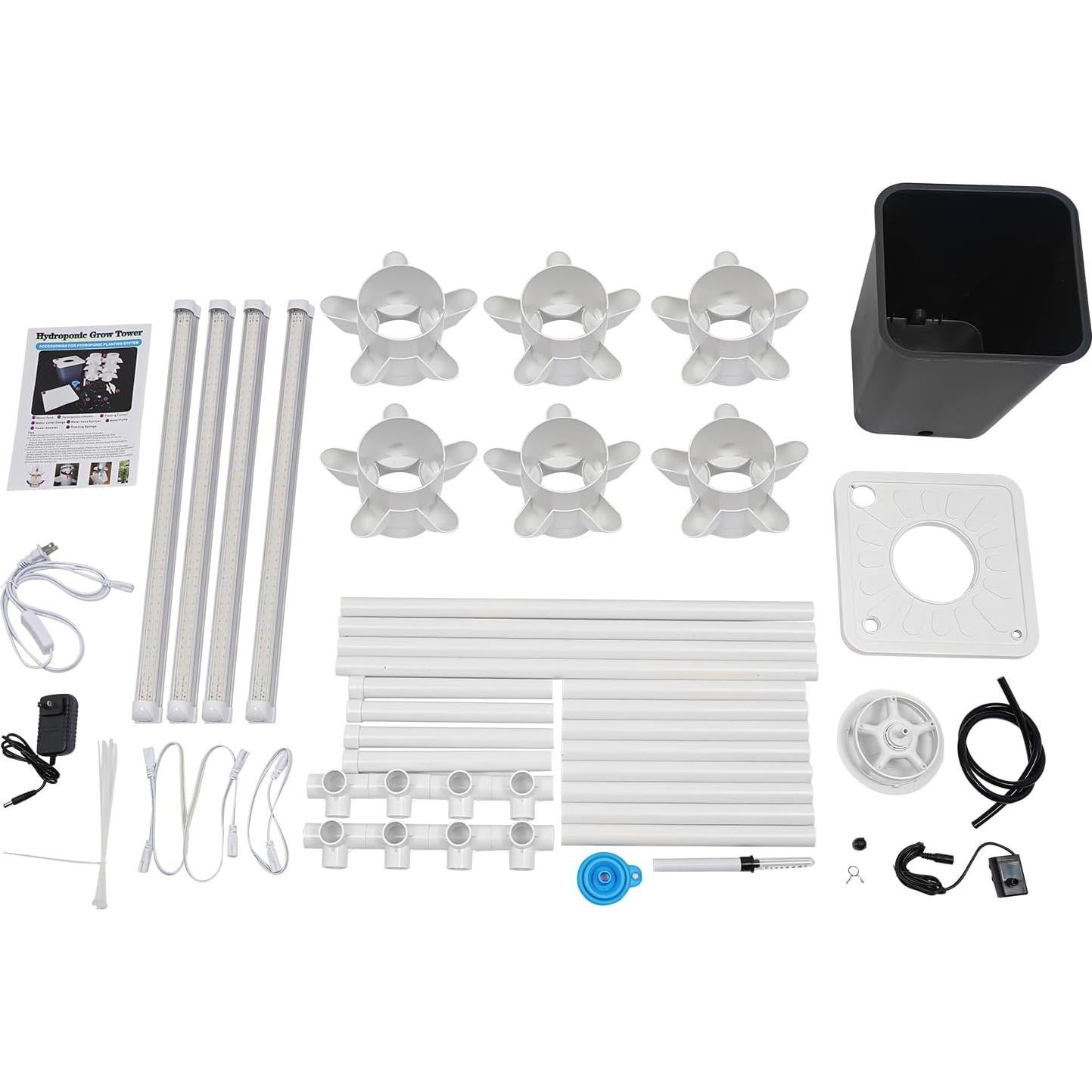 Kit de Cultivo Hidropónico Vertical Lhoehzhu 6 Capas 30 Agujeros