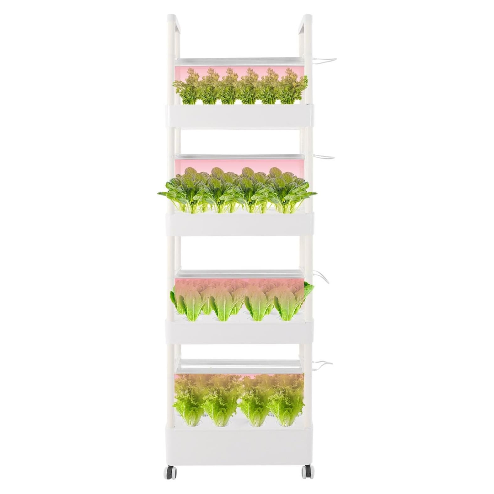 Sistema Hidropónico Vertical Fenorel 56 Plantas 4 Niveles LED 32L