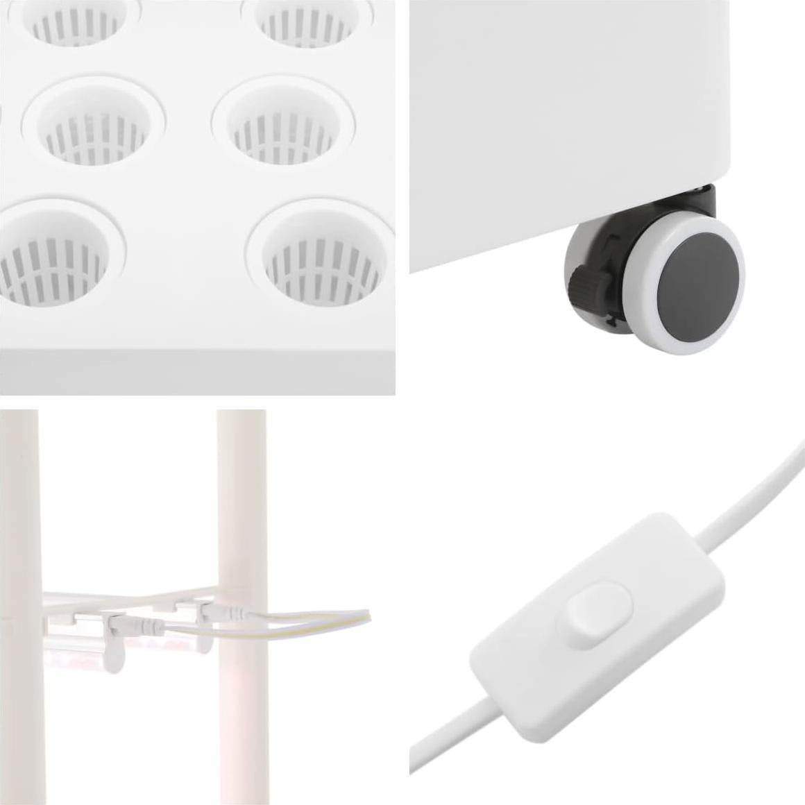 Sistema Hidropónico Vertical Fenorel 56 Plantas 4 Niveles LED 32L